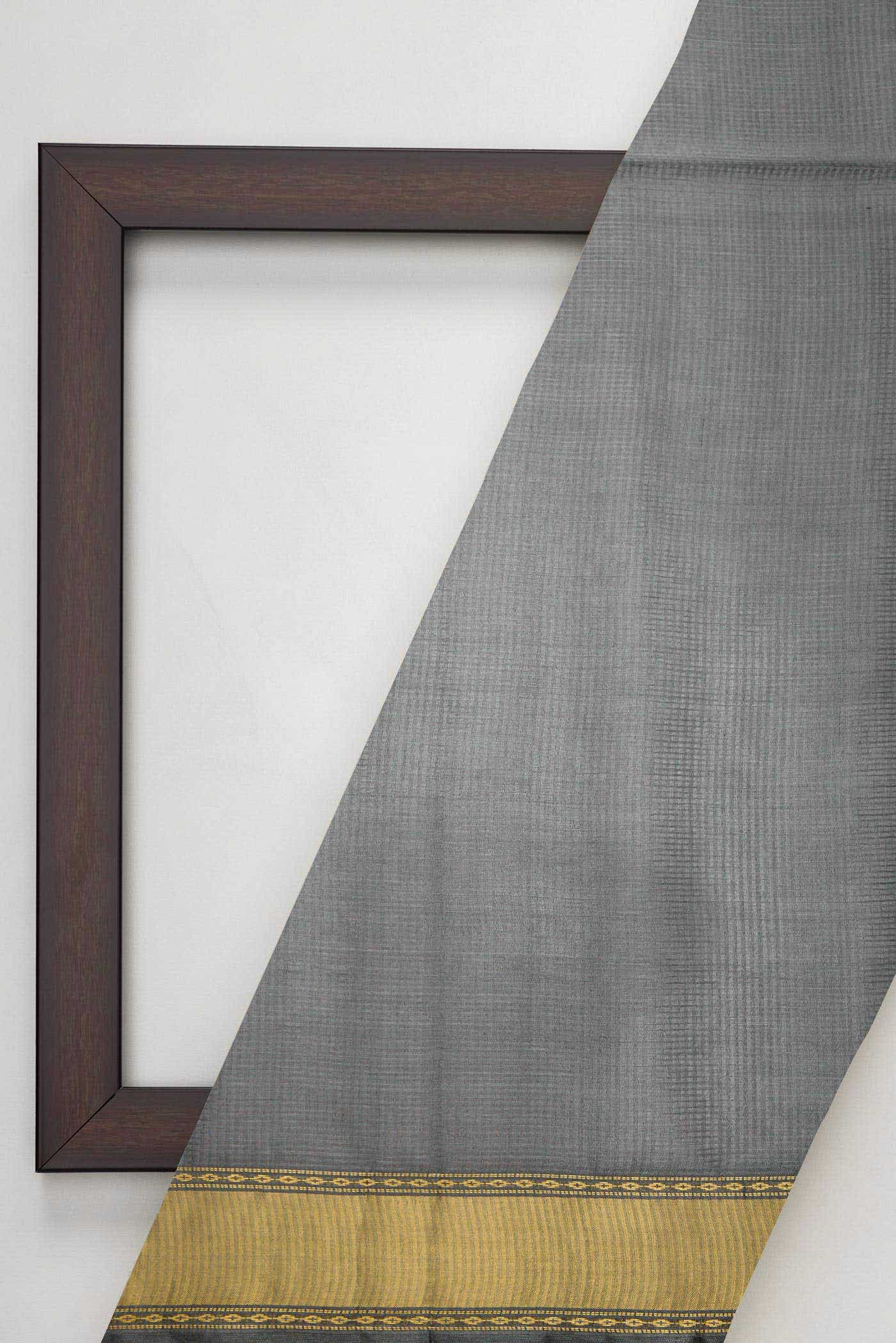 Grey Tussar Silk Dress Material