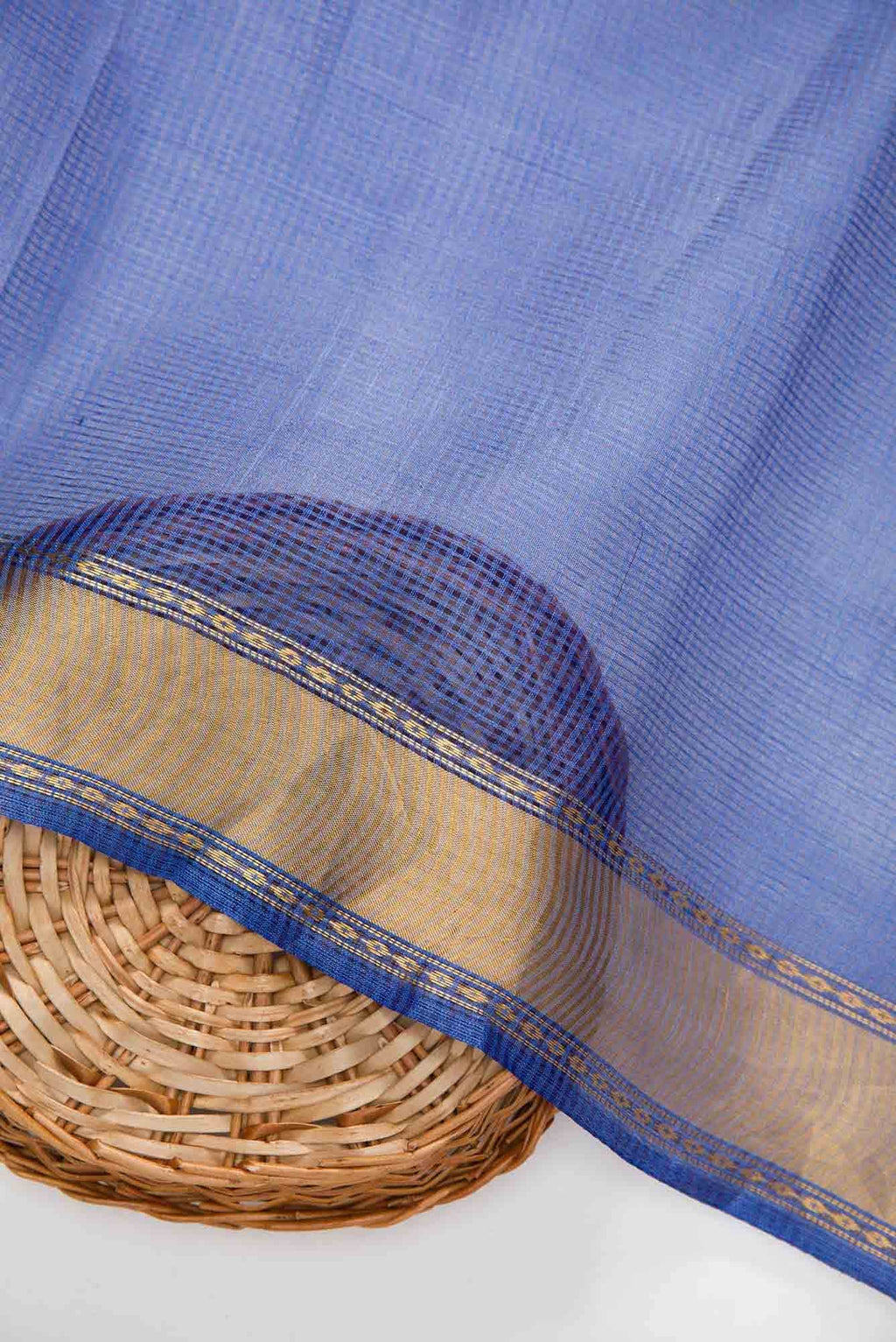 Royal Blue Tussar Silk Dress Material