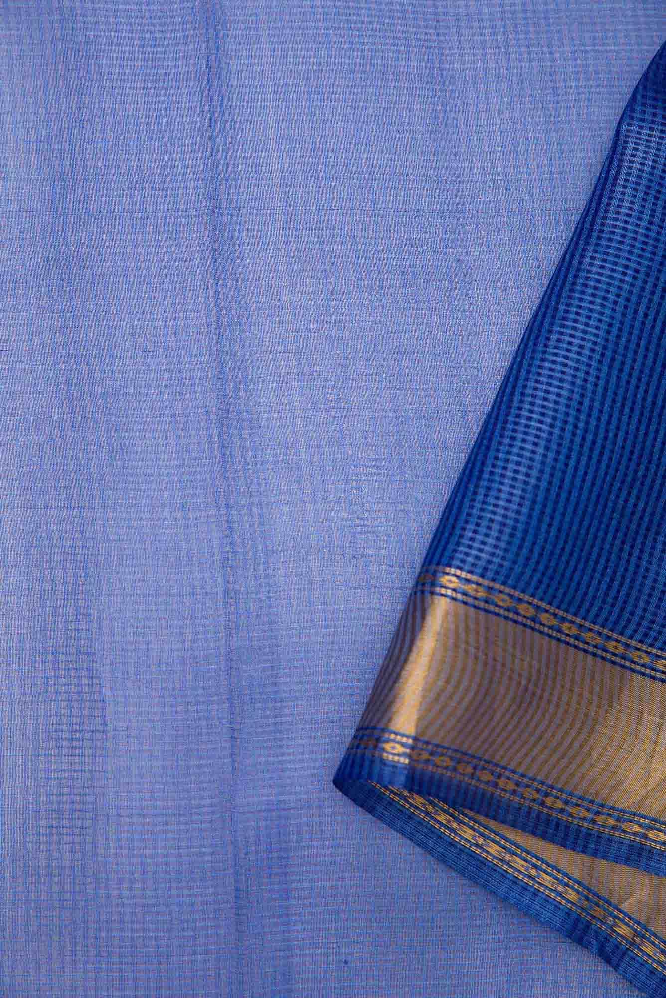 Royal Blue Tussar Silk Dress Material