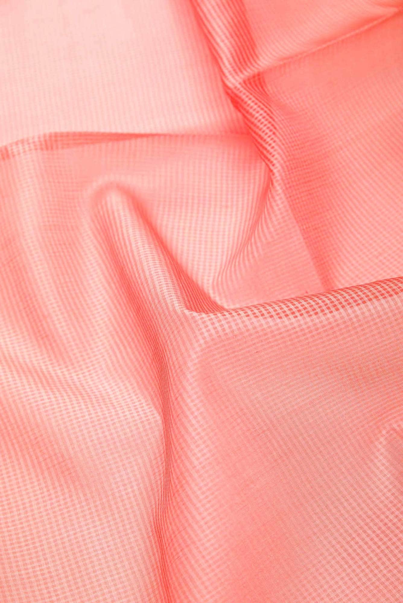 Peach Tussar Silk Dress Material