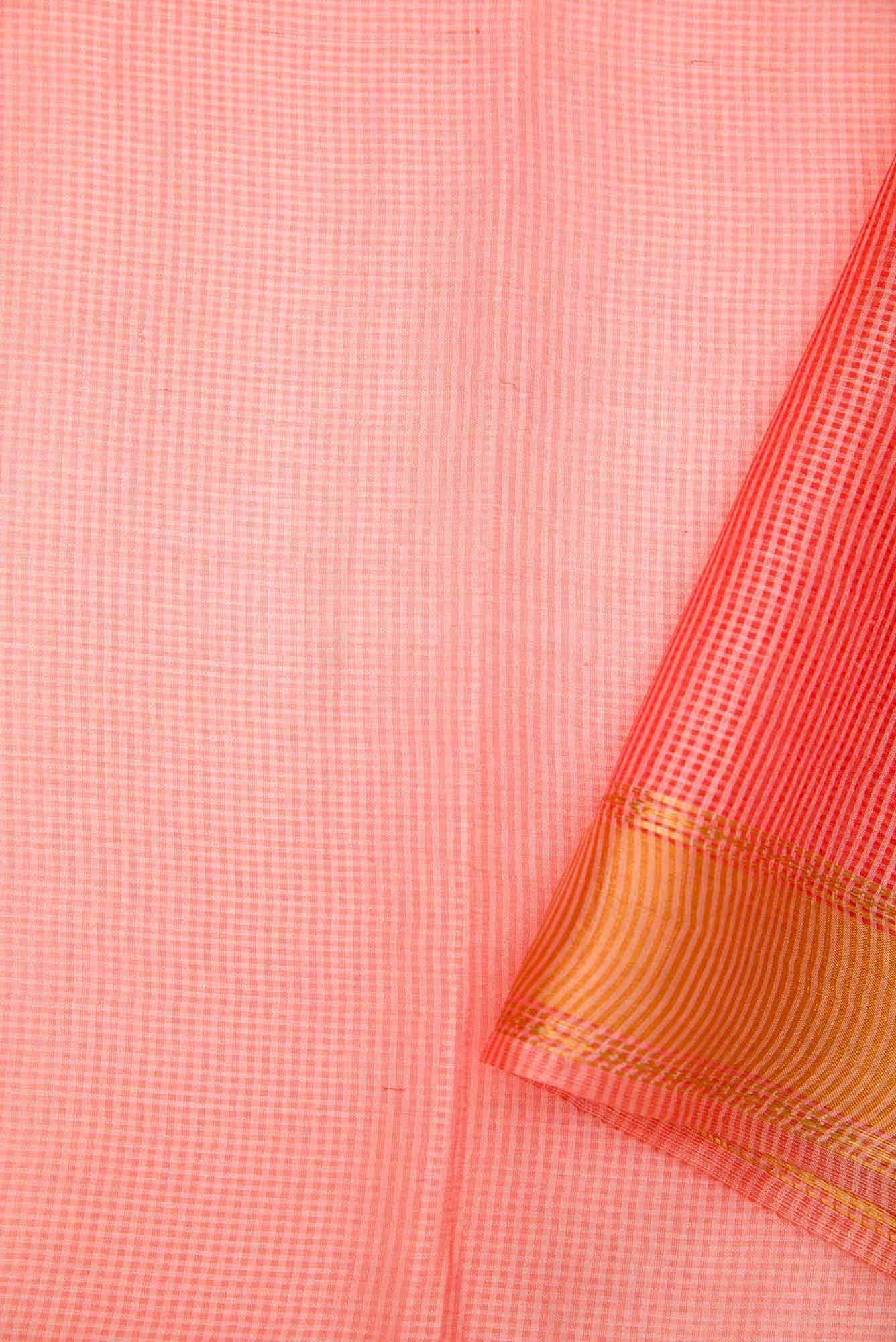 Peach Tussar Silk Dress Material