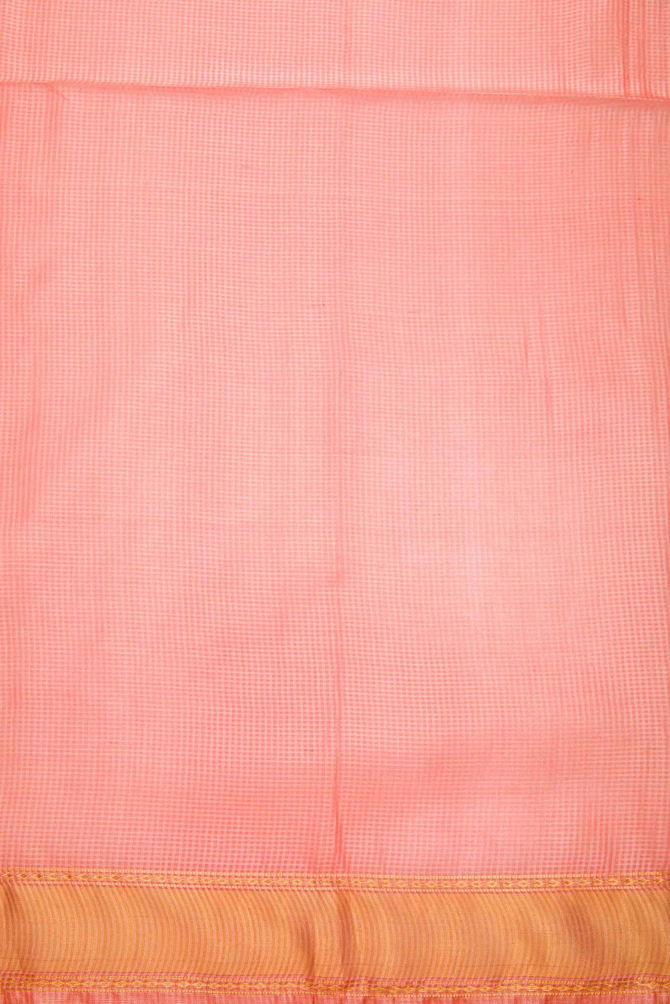 Peach Tussar Silk Dress Material