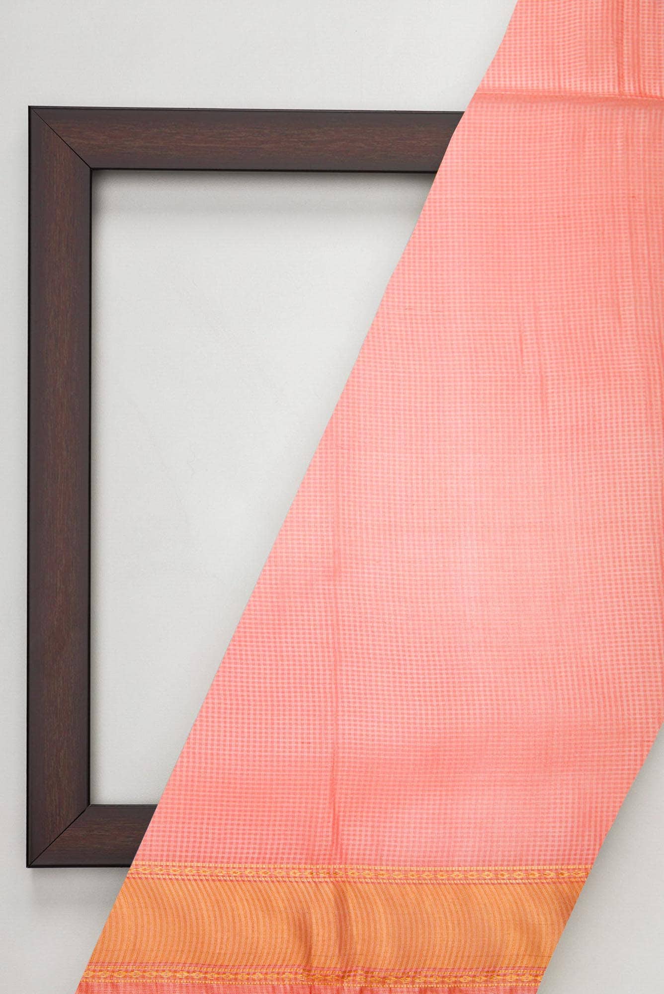 Peach Tussar Silk Dress Material