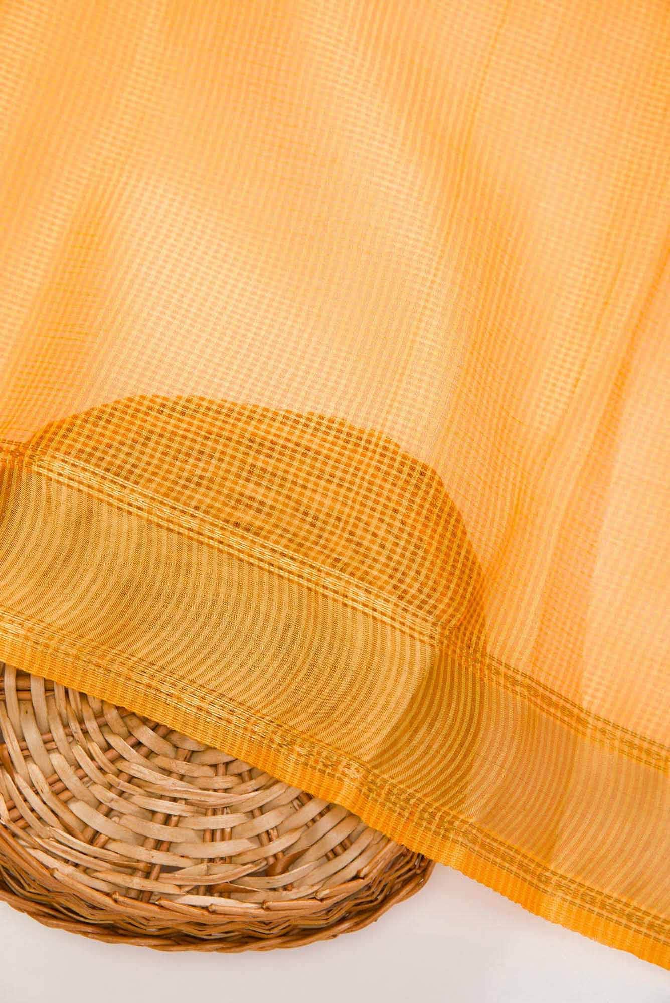 Yellow Tussar Silk Dress Material
