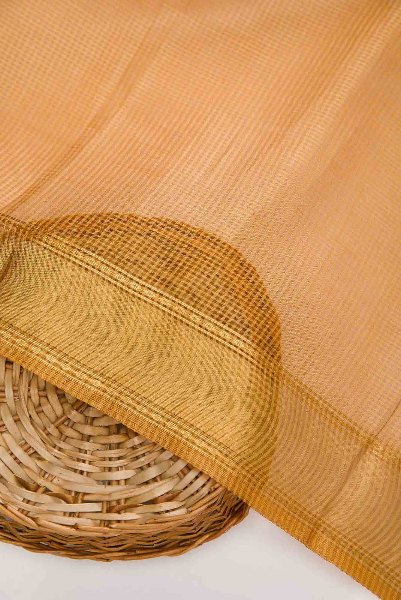 Mustard Tussar Silk Dress Material