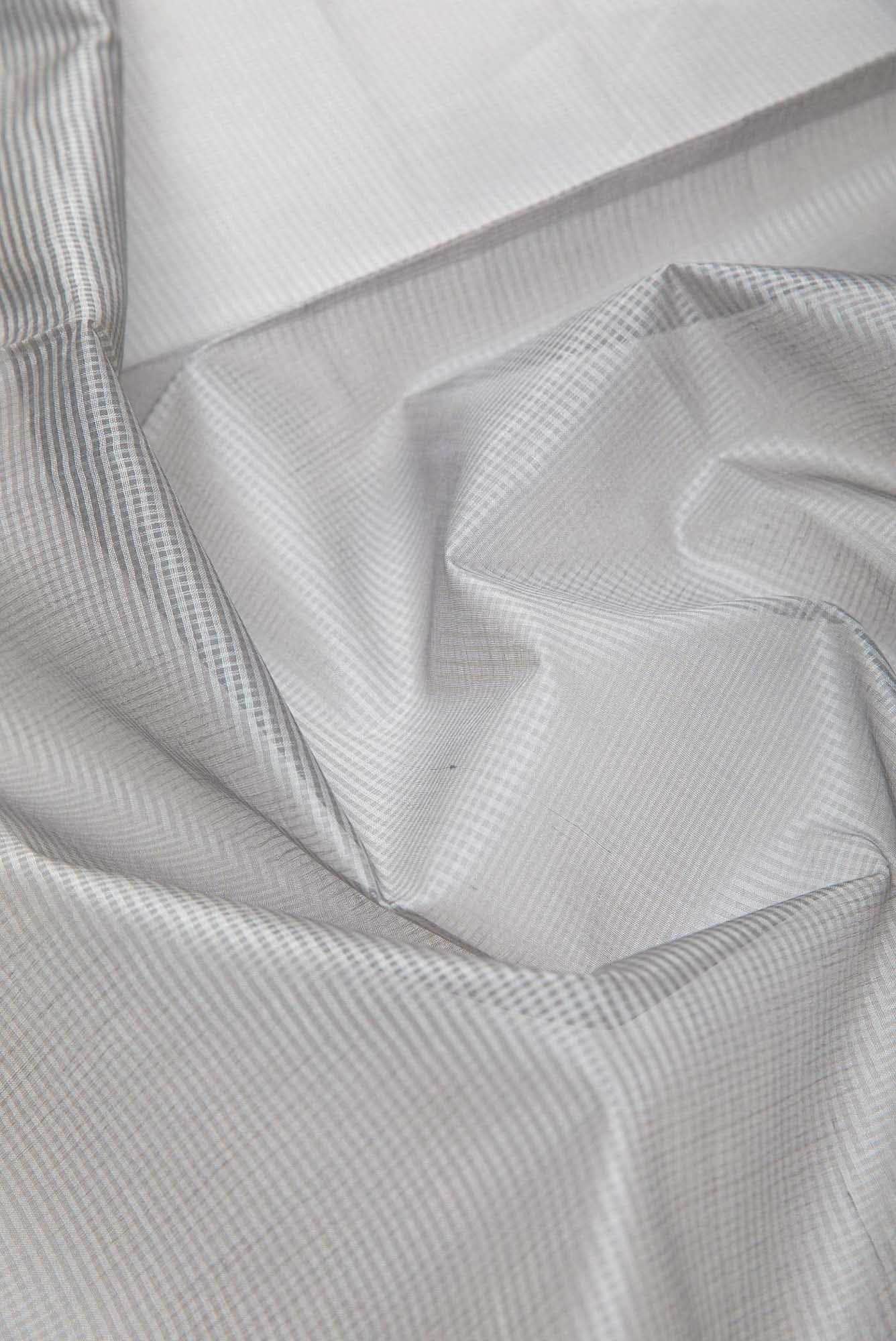 Grey Tussar Silk Dress Material