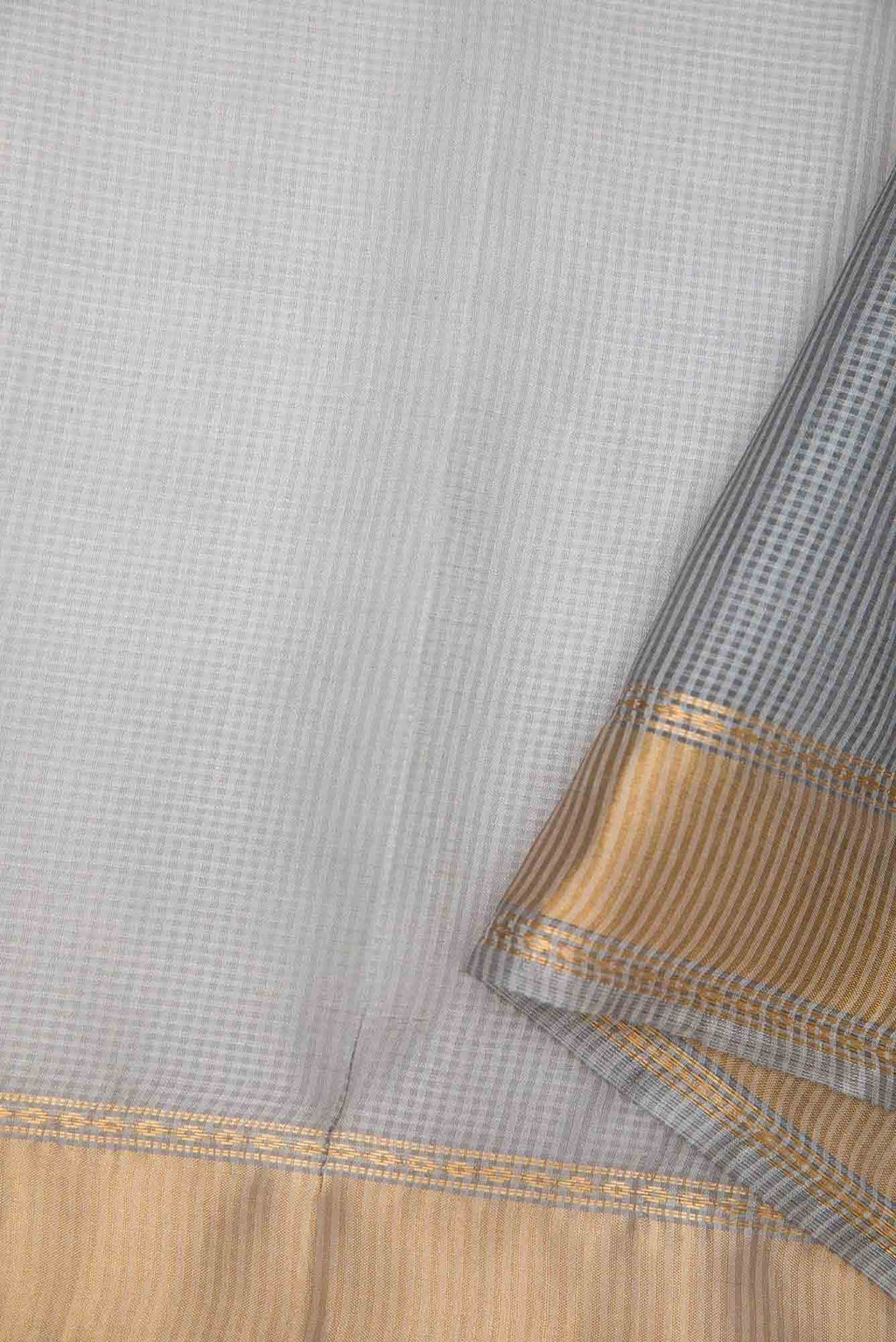 Grey Tussar Silk Dress Material