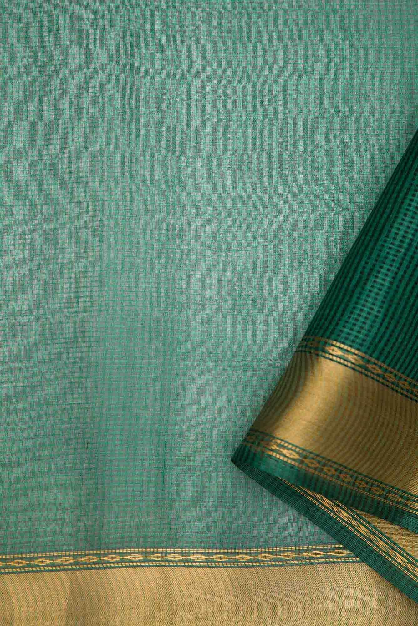 Green Tussar Silk Dress Material