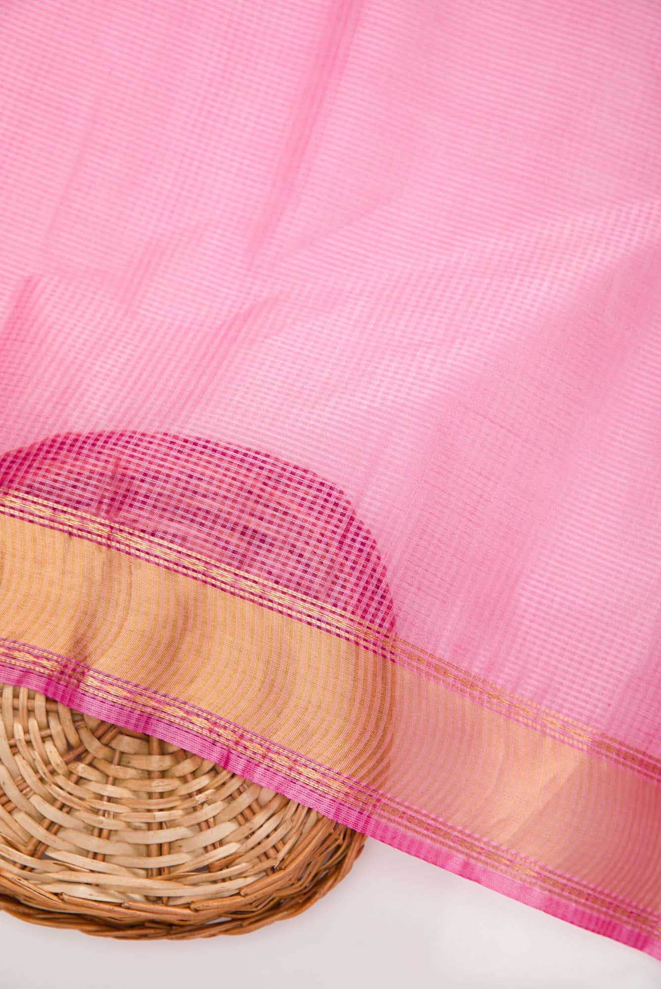 Pink Tussar Silk Dress Material