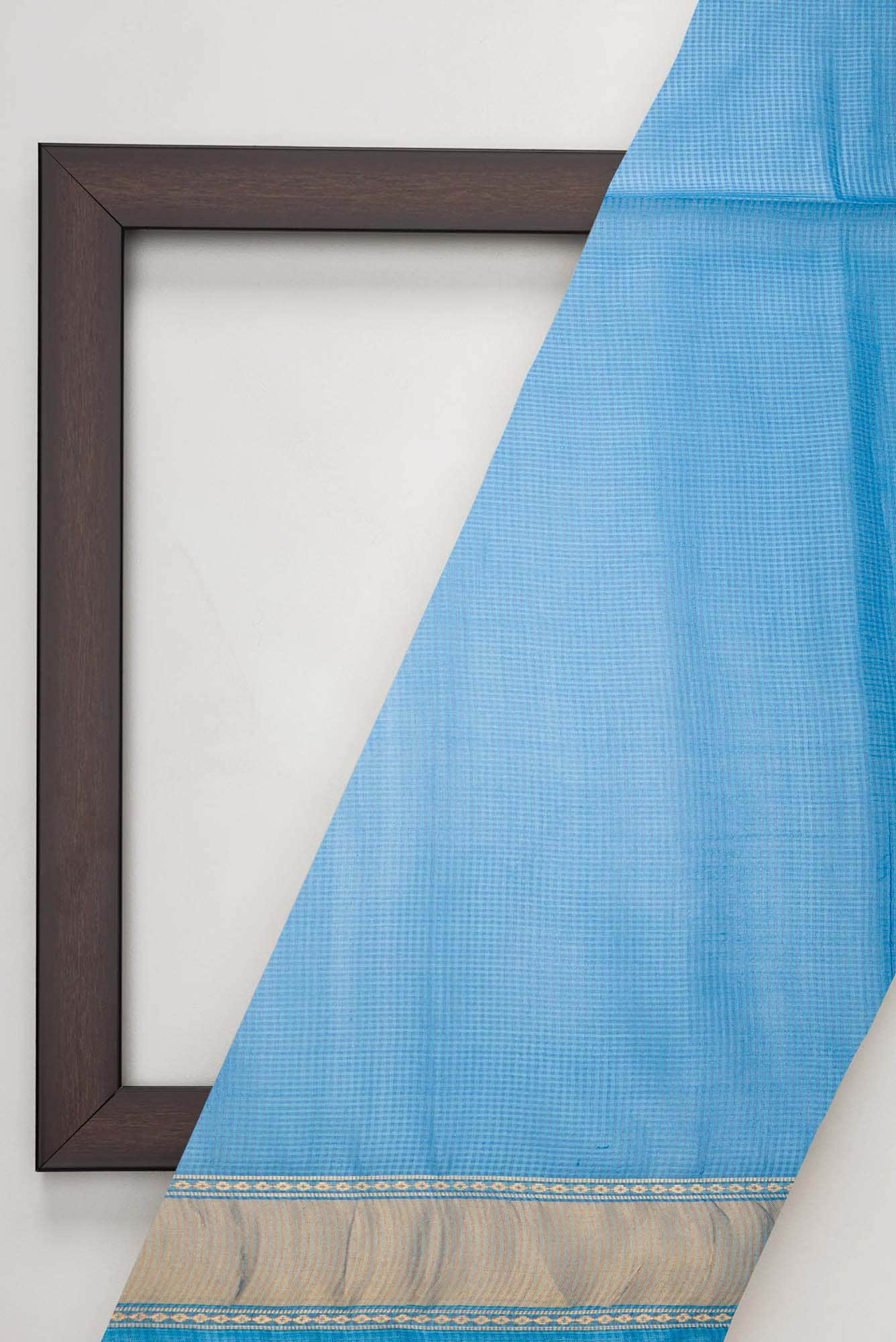 Blue Tussar Silk Dress Material