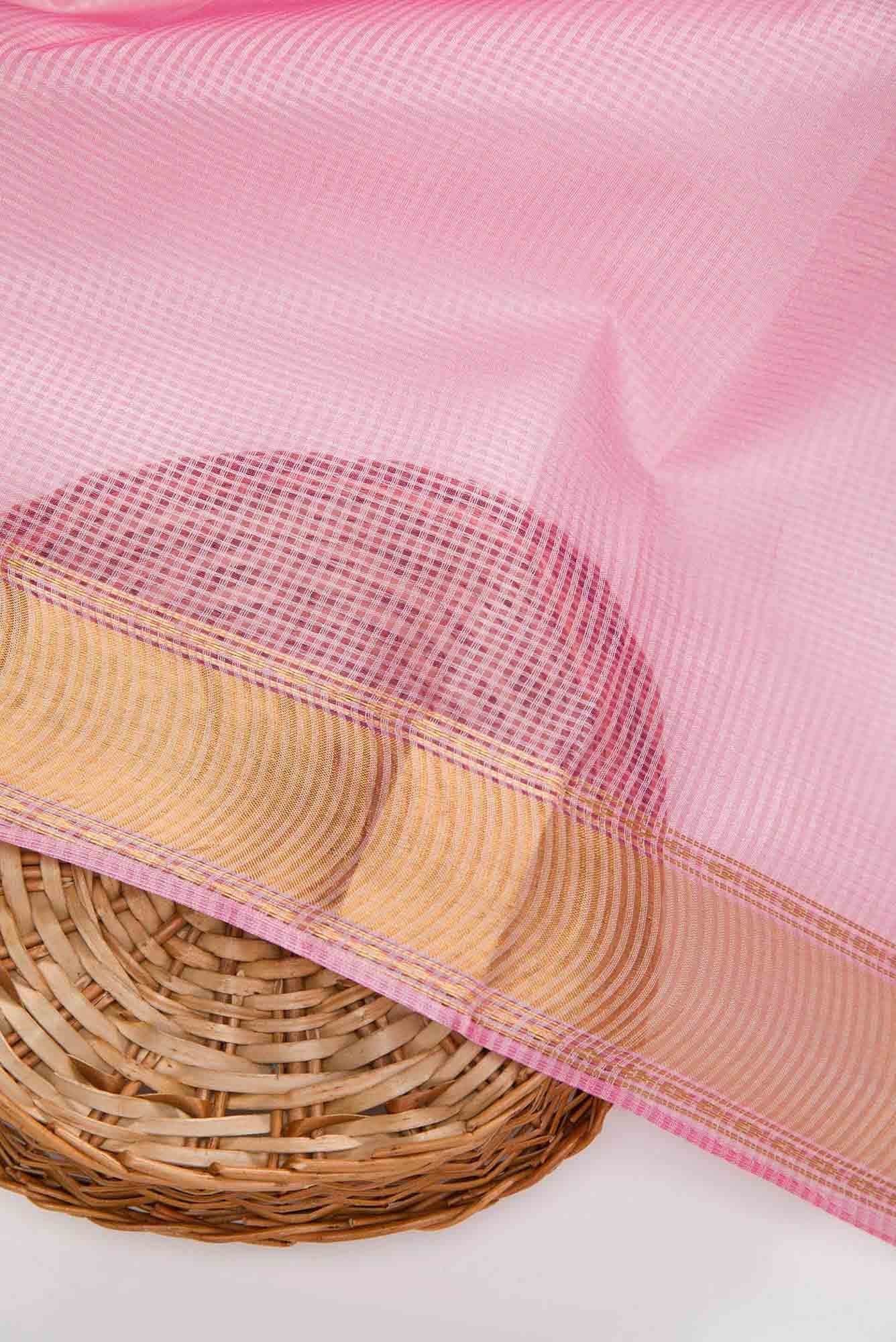 Pink Tussar Silk Dress Material