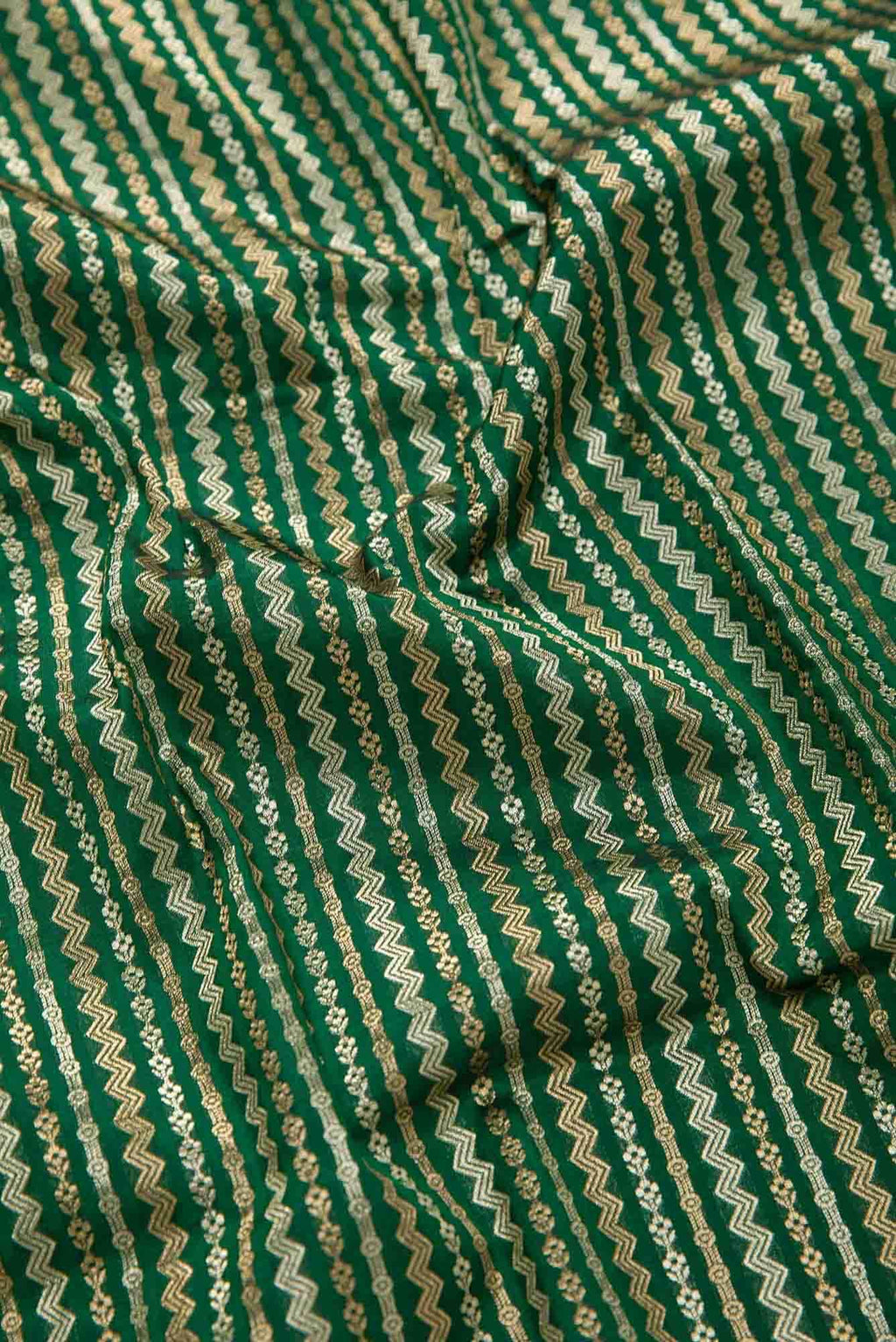 Green Banarasi Silk Dress Material
