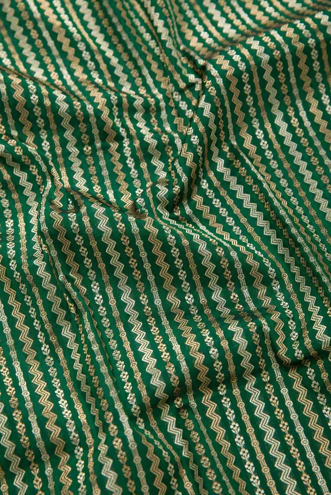Green Banarasi Silk Dress Material