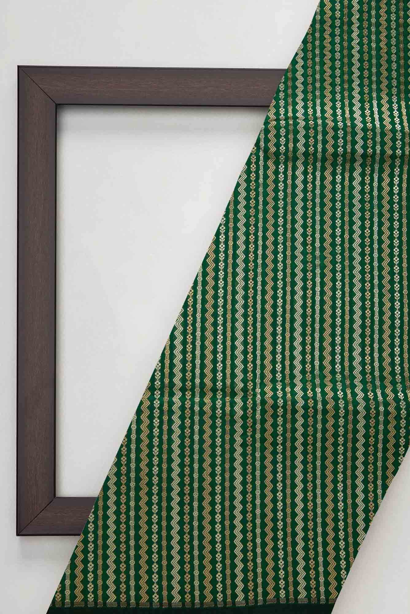 Green Banarasi Silk Dress Material