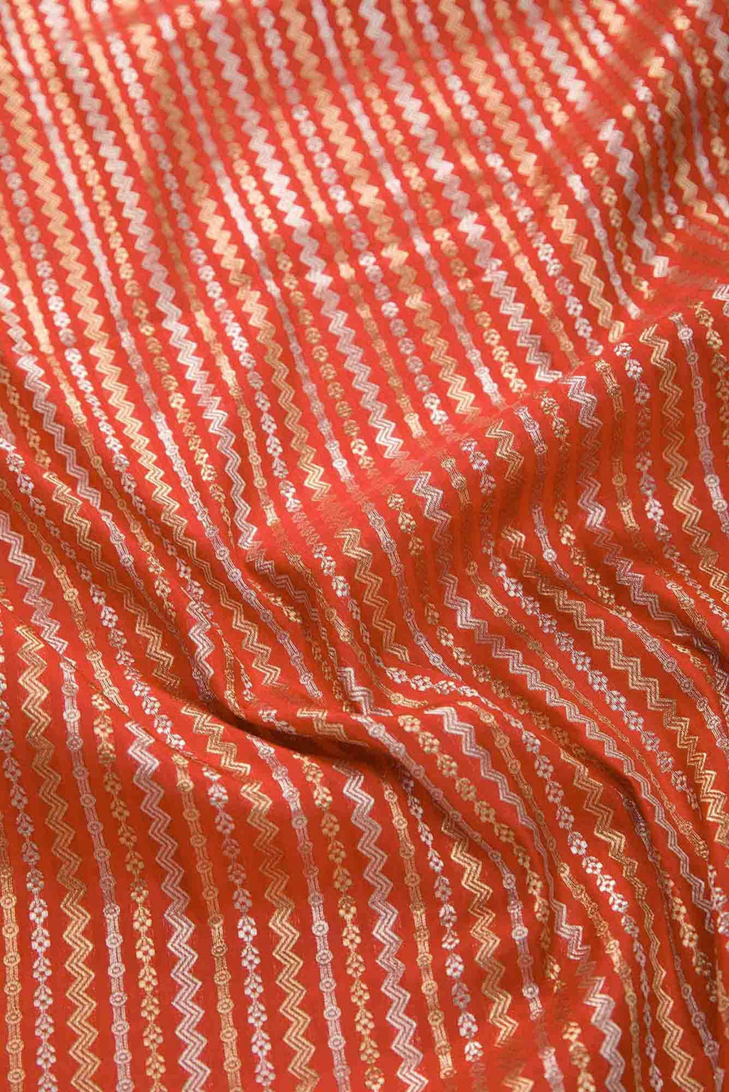 Red Banarasi Silk Dress Material