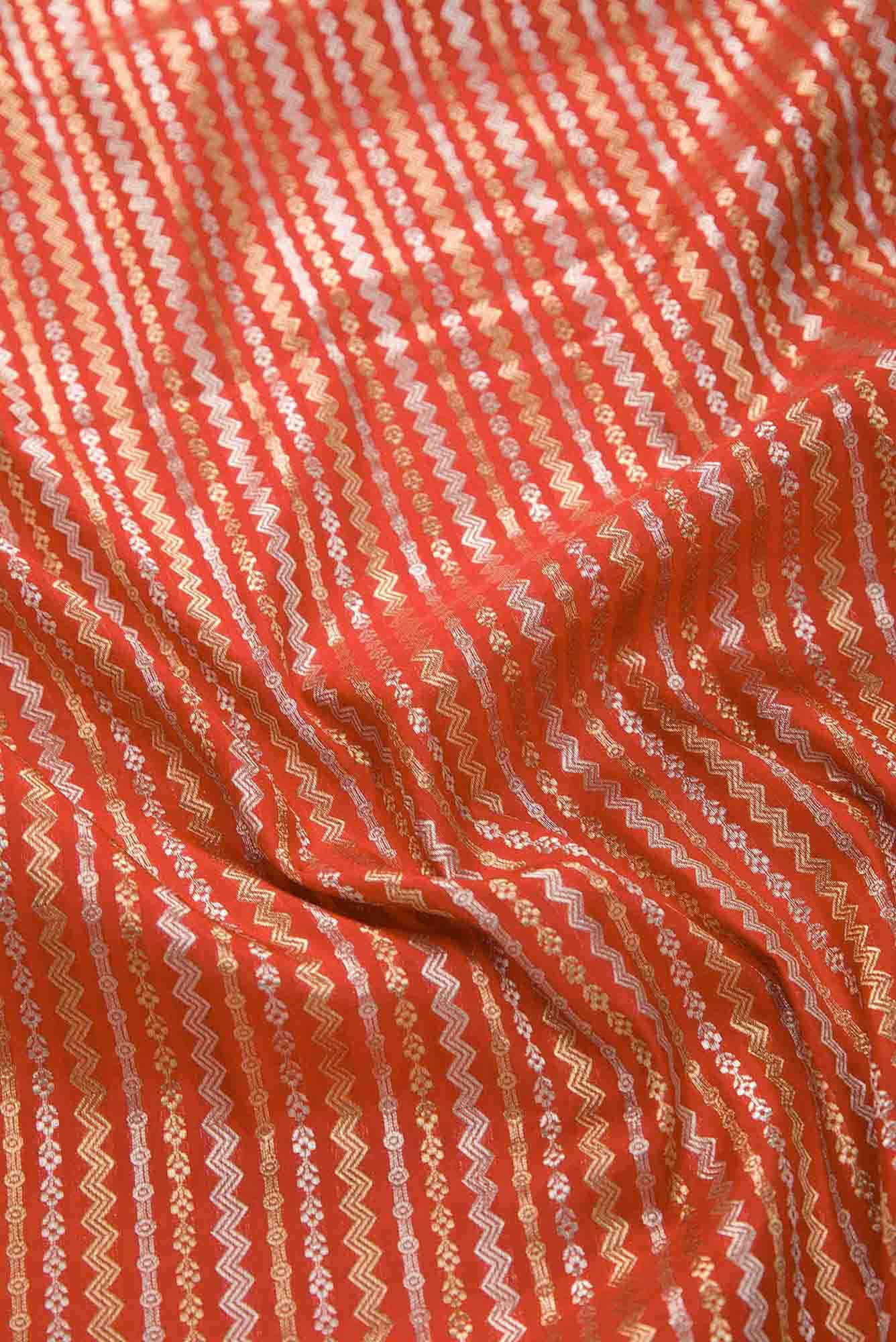 Red Banarasi Silk Dress Material