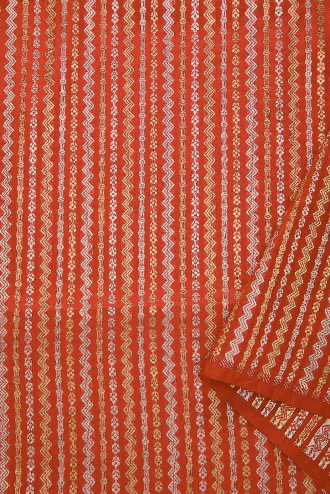 Red Banarasi Silk Dress Material