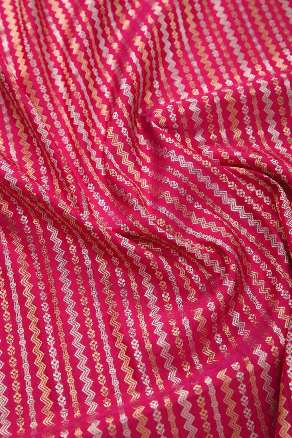 Dark Pink Banarasi Silk Dress Material