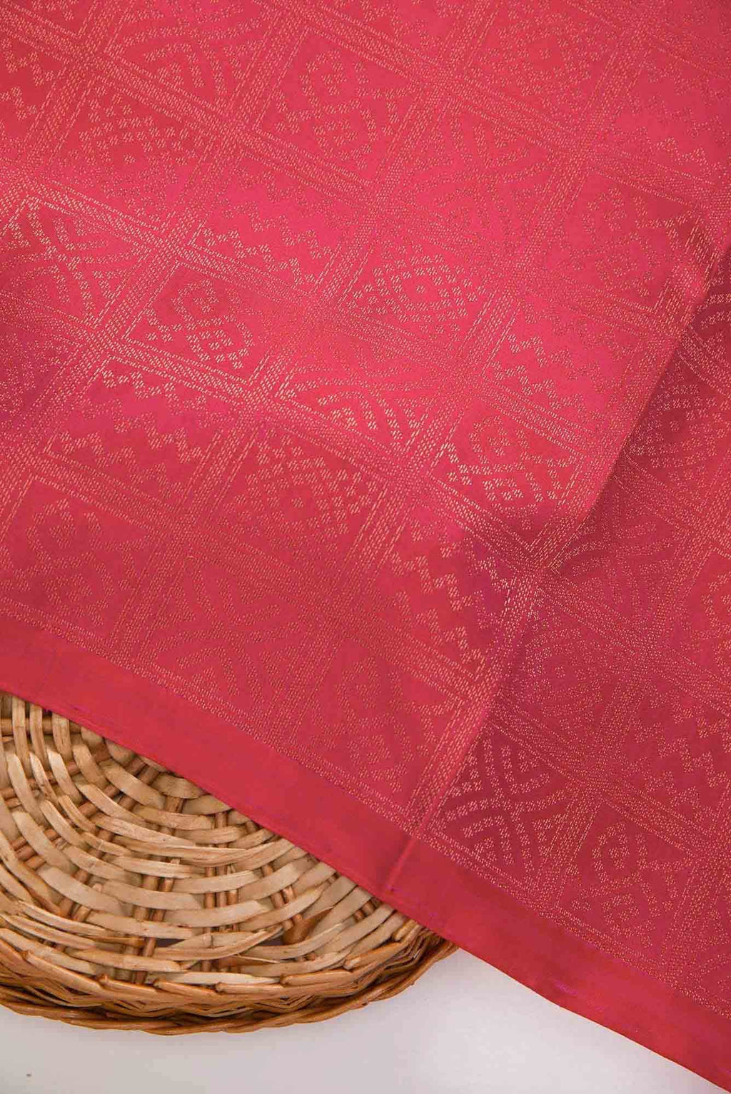 Dark Pink Kanchipuram Silk Dress Material