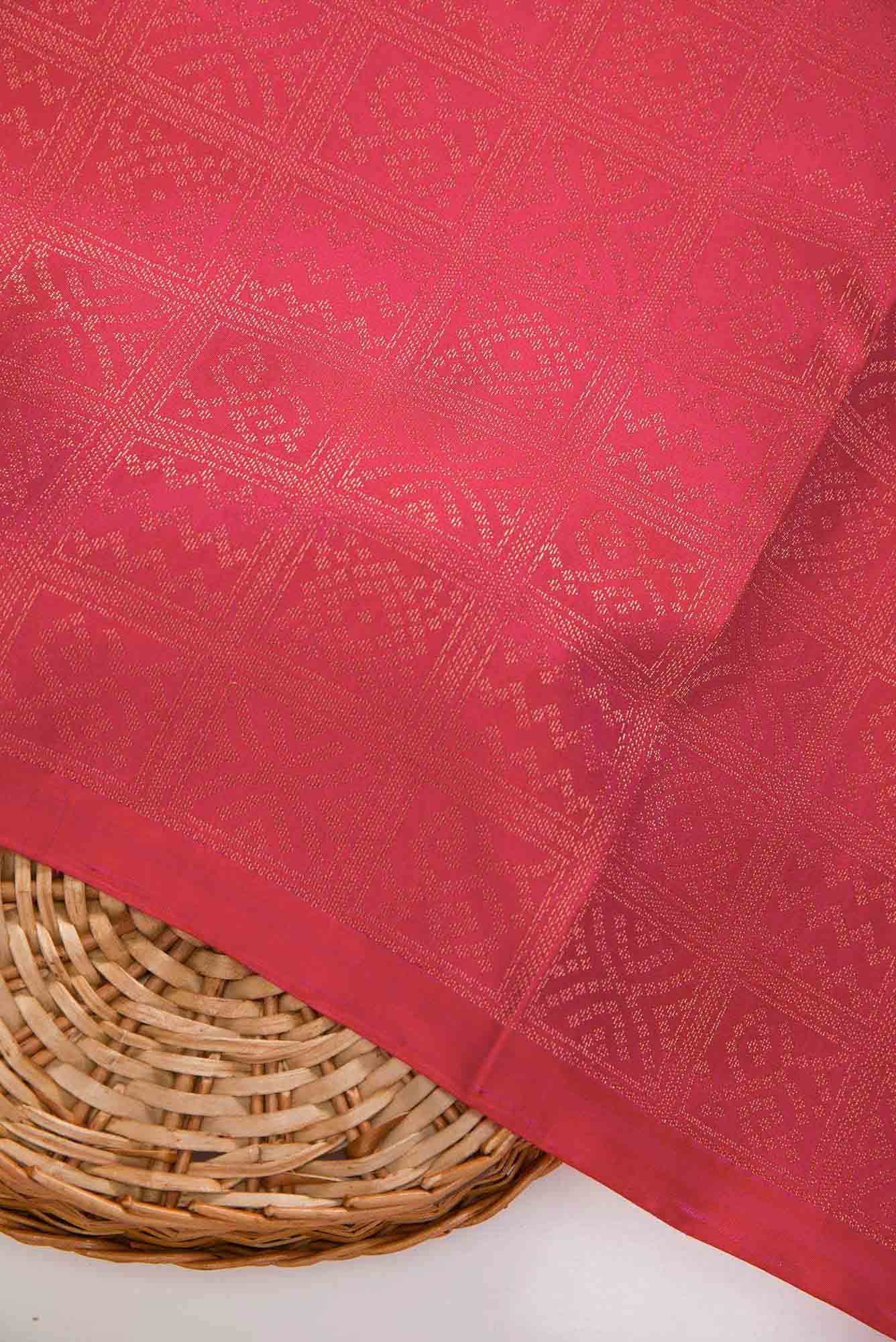 Dark Pink Kanchipuram Silk Dress Material