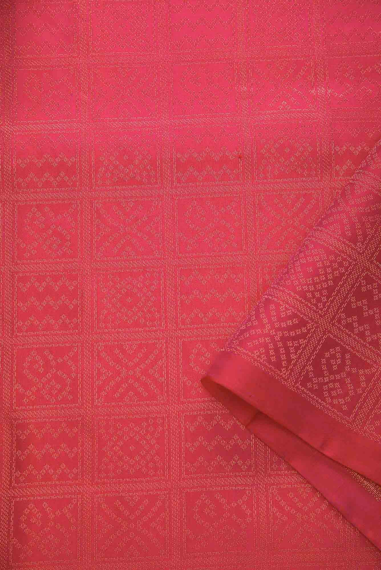Dark Pink Kanchipuram Silk Dress Material