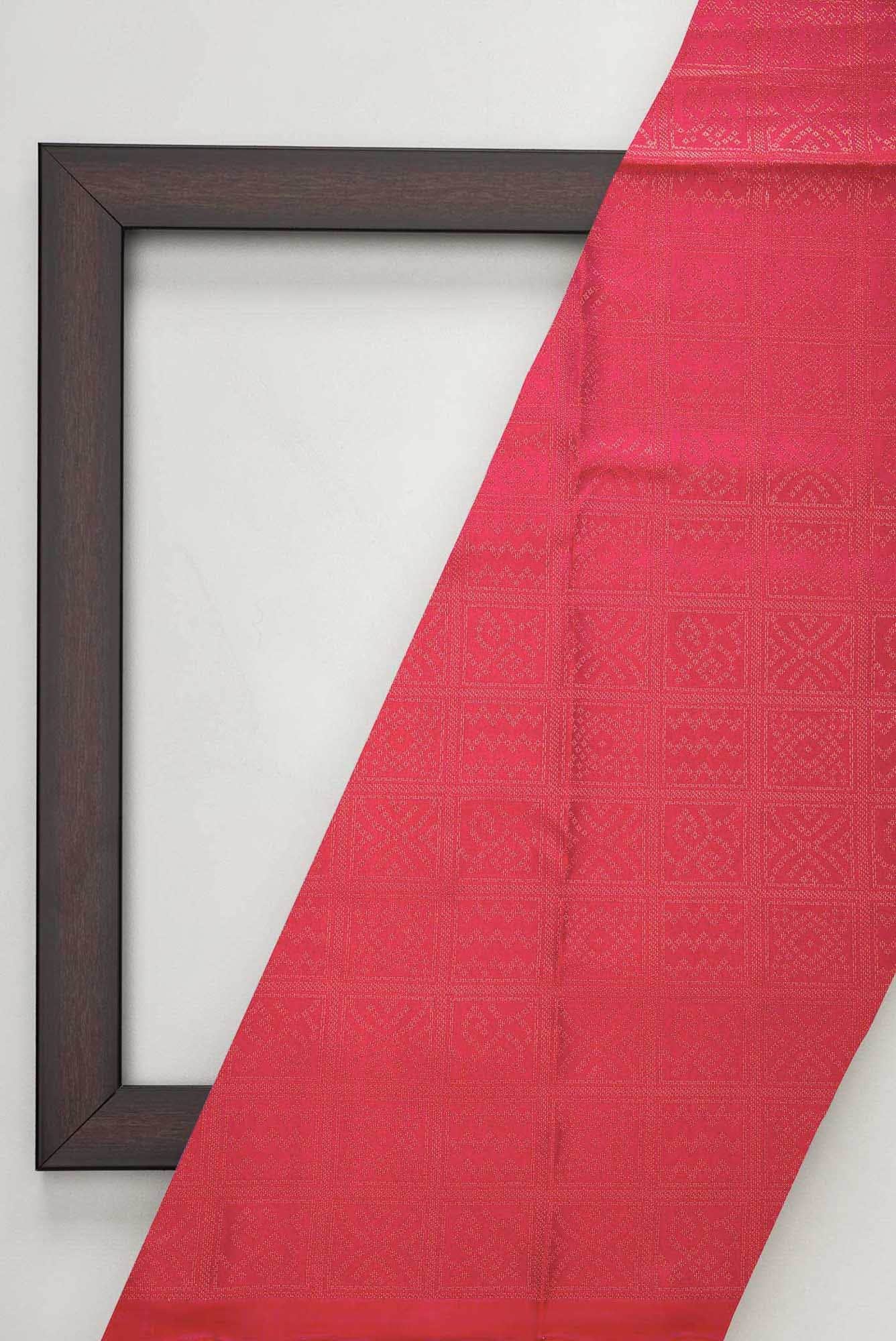 Dark Pink Kanchipuram Silk Dress Material