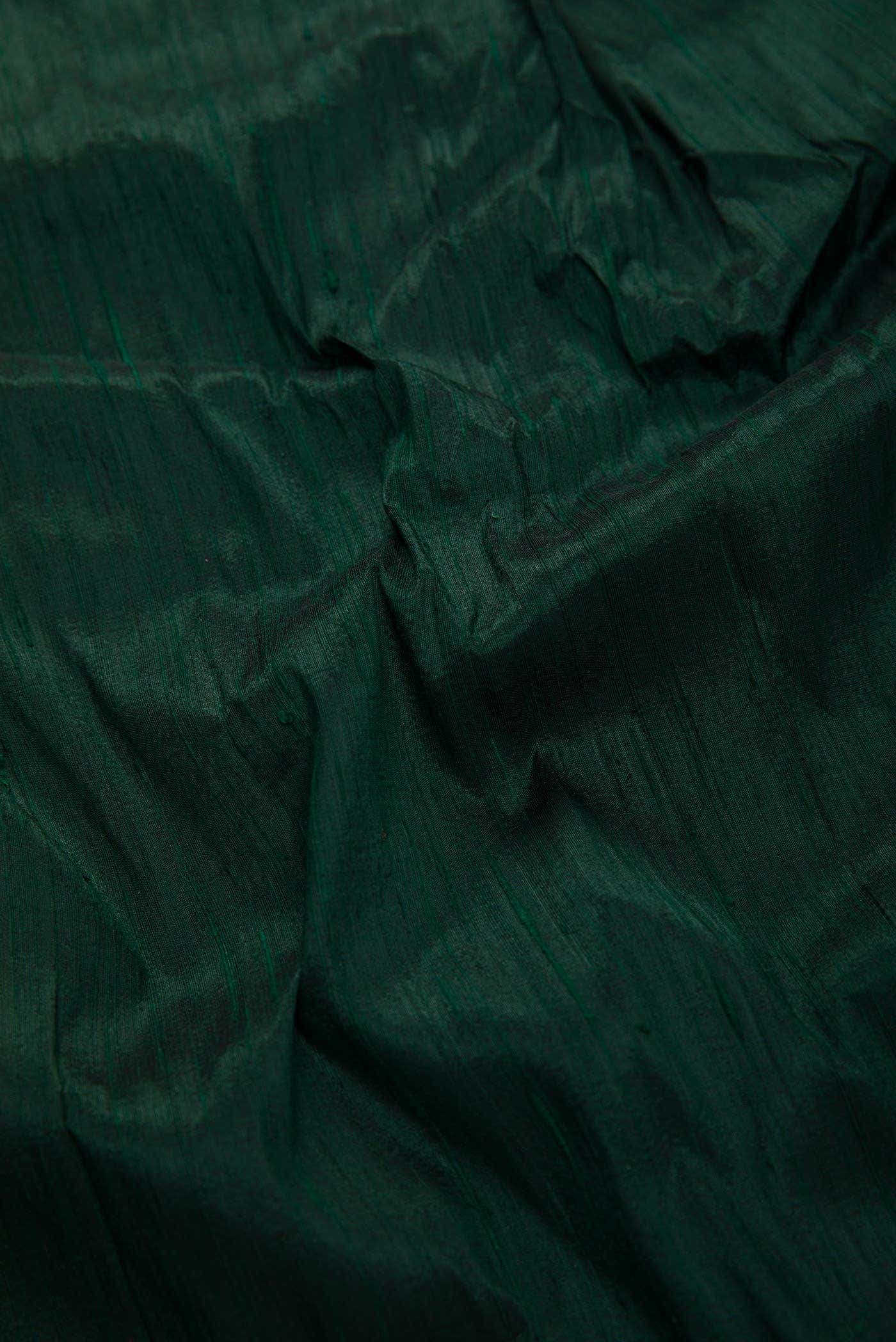 Bottle Green Raw Silk Dress Material