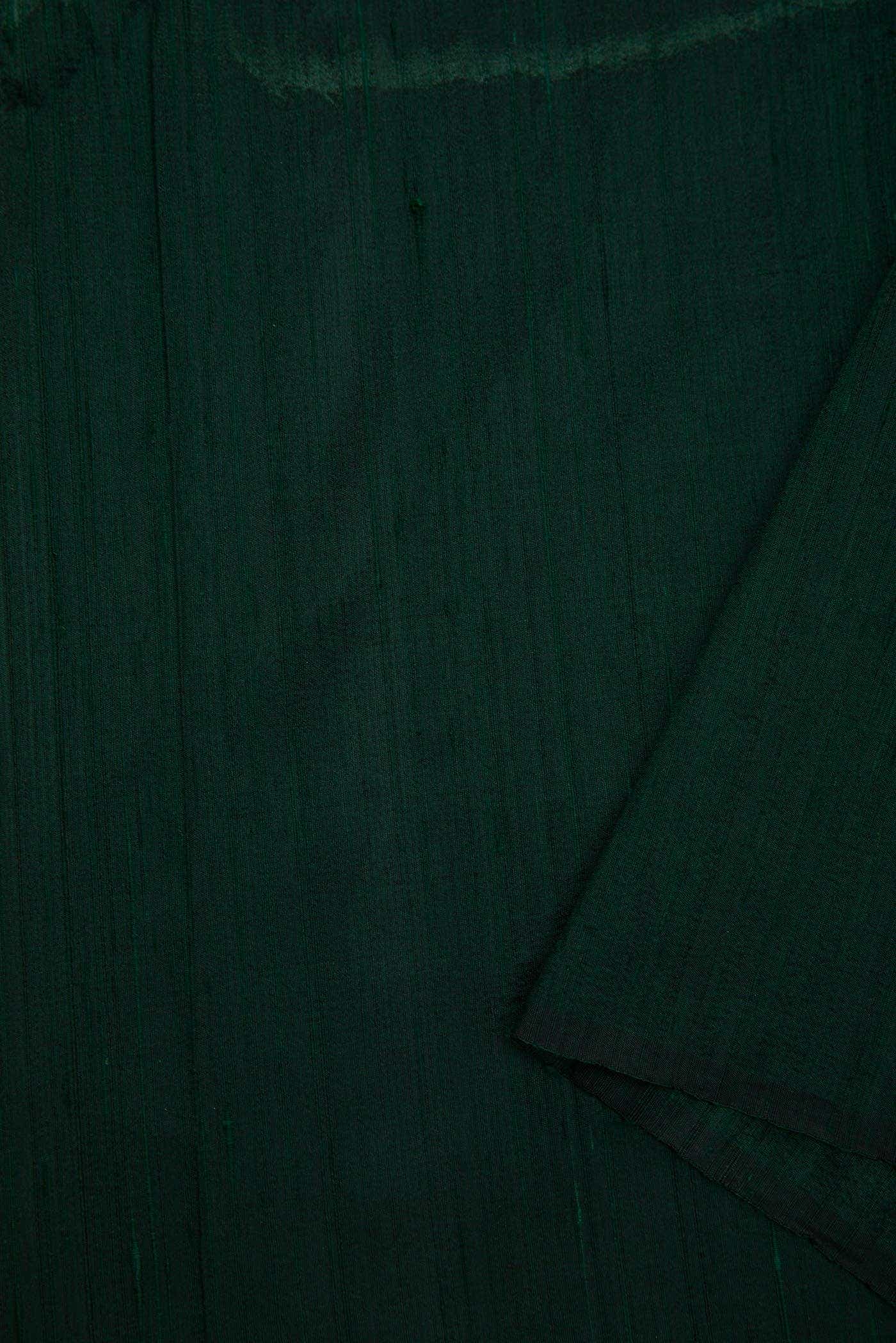 Bottle Green Raw Silk Dress Material