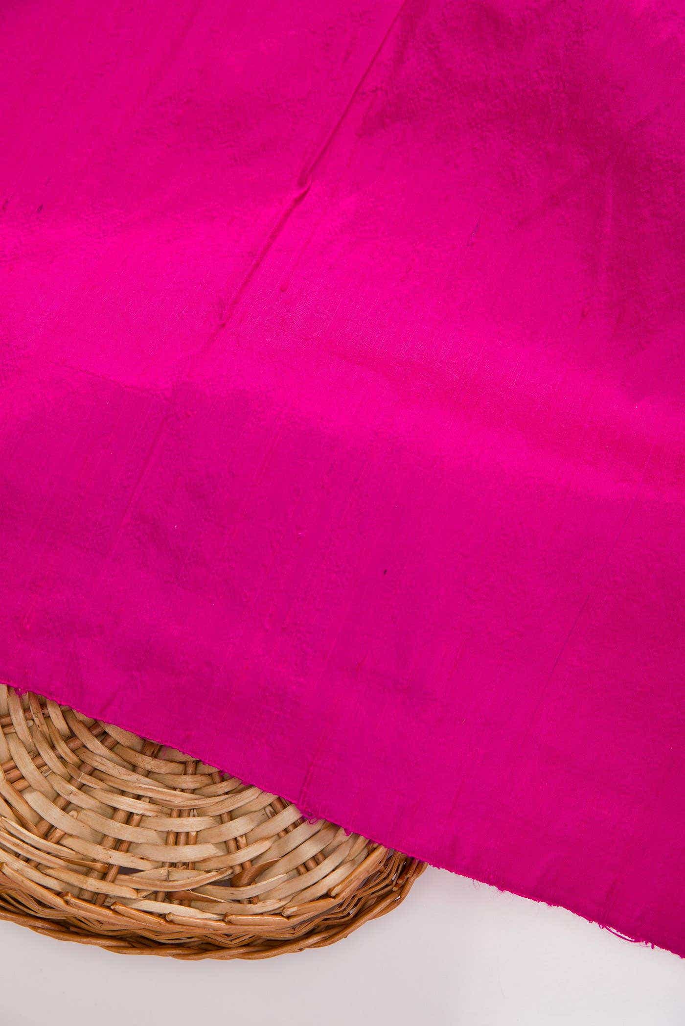 Dark Pink Raw Silk Dress Material