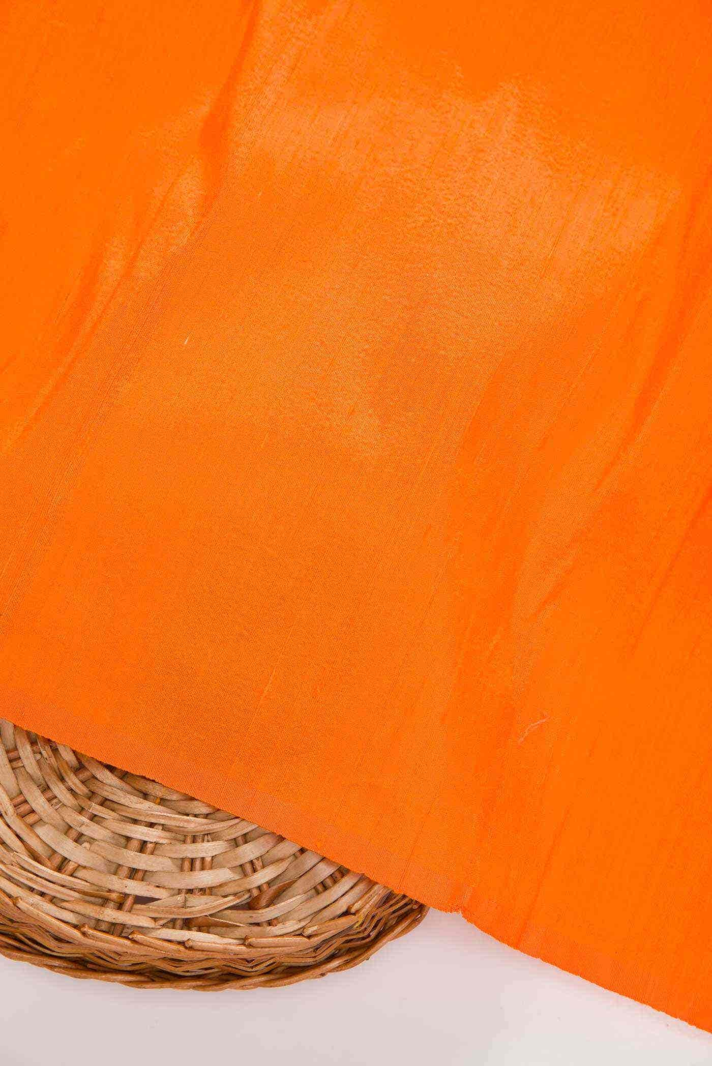 Orange Raw Silk Dress Material