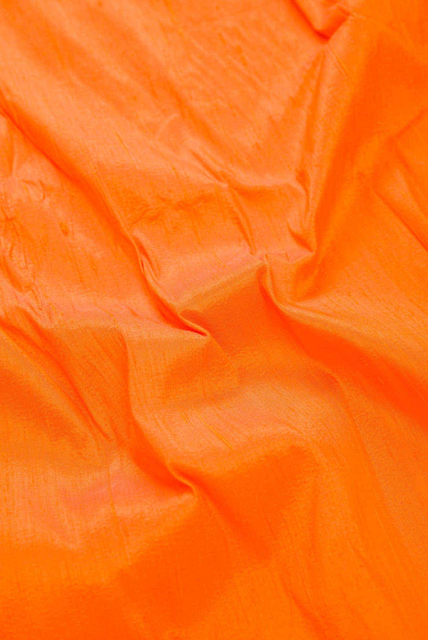 Orange Raw Silk Dress Material