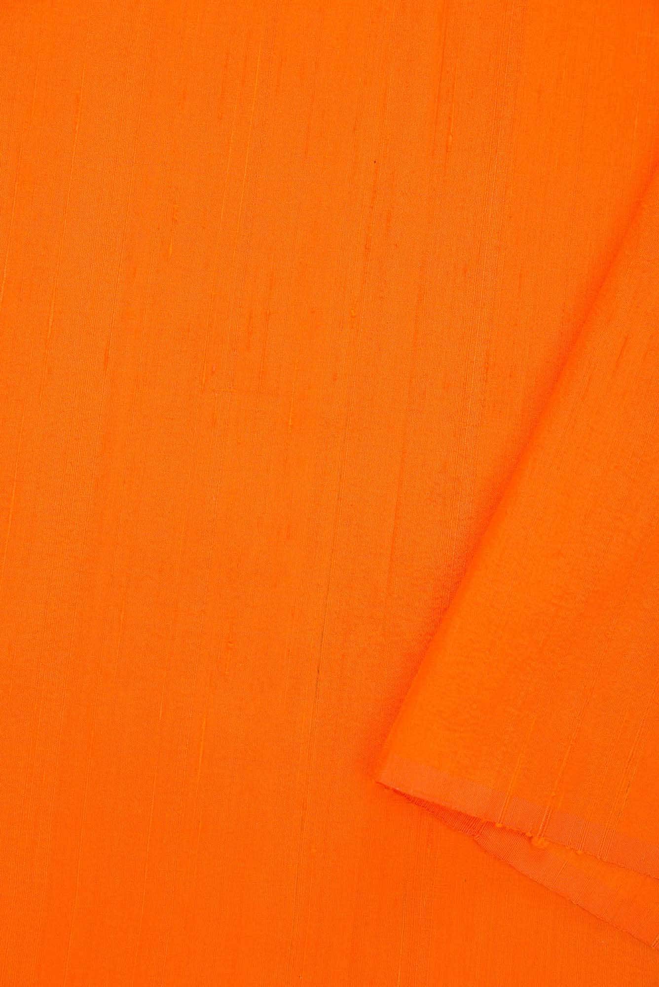Orange Raw Silk Dress Material