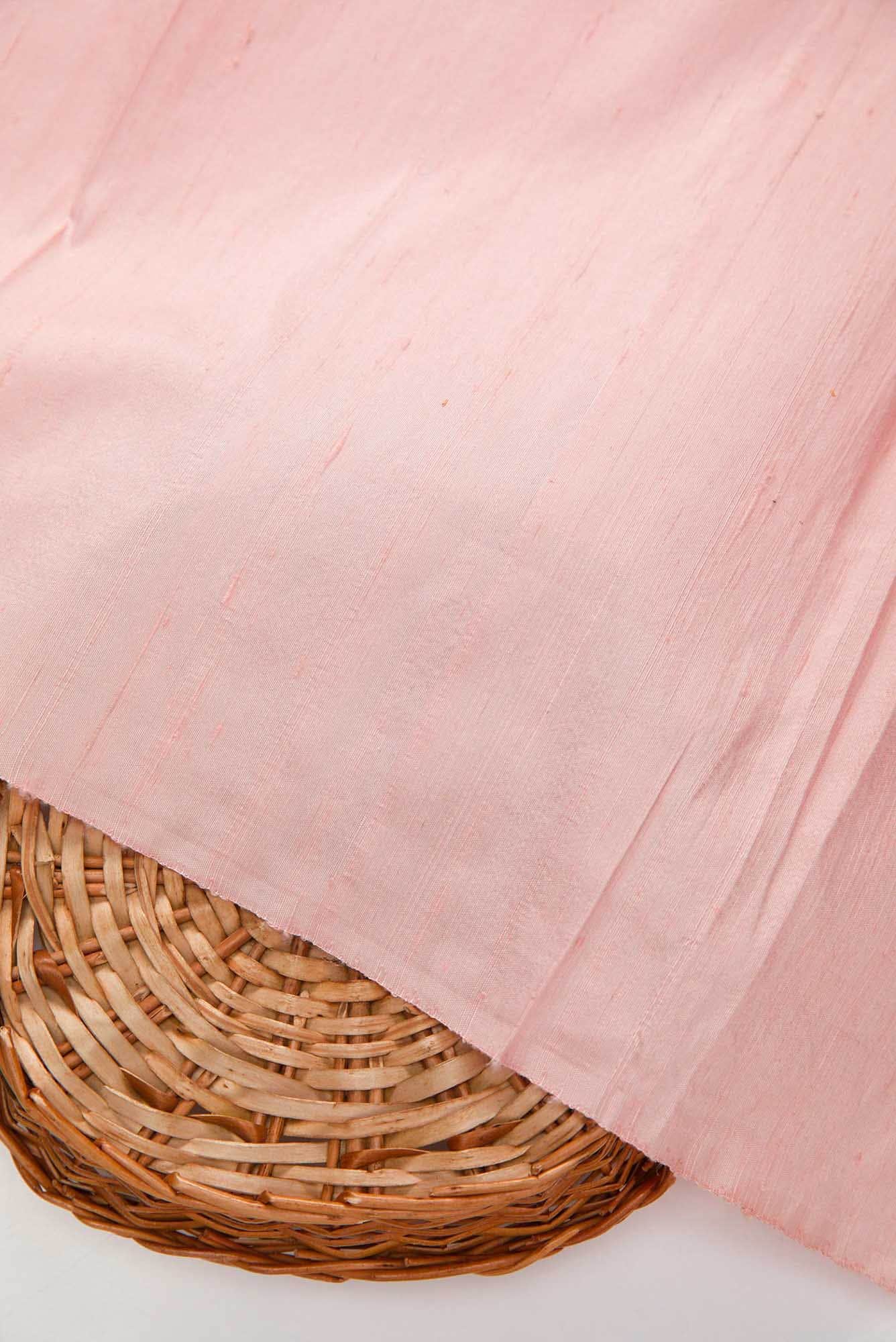 Rose pink Raw Silk Dress Material