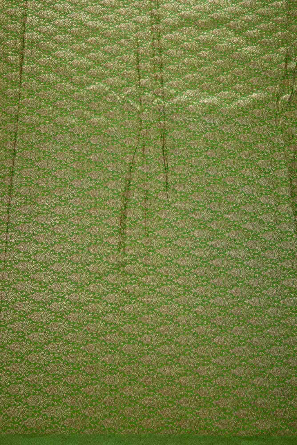 Green Blended Banarasi Silk Dress Material