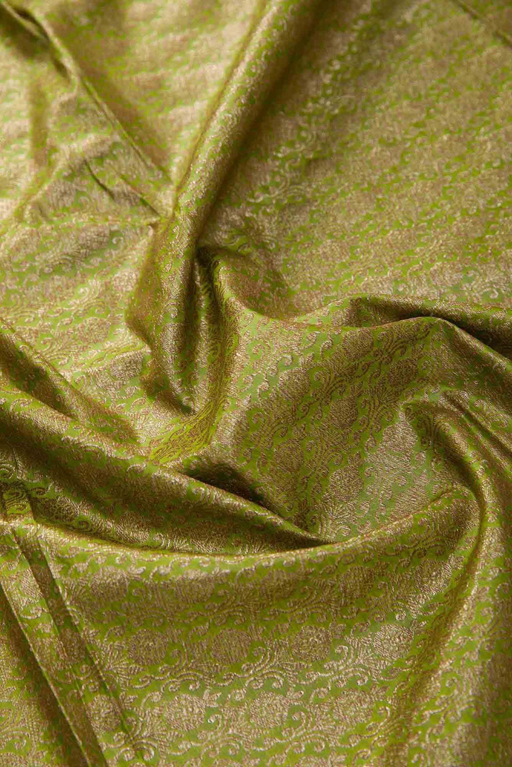 Mehandi Green Banarasi Silk Dress Material