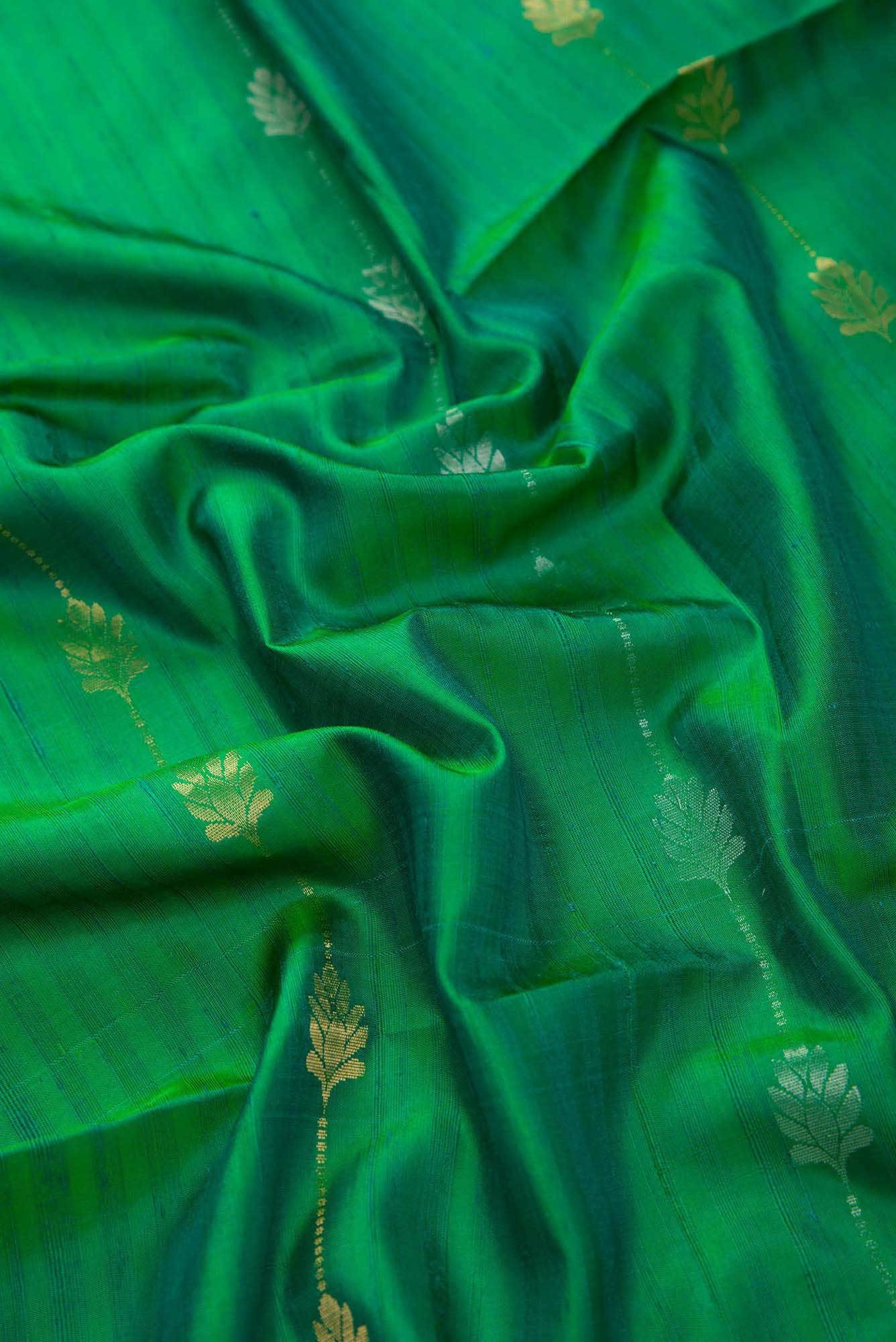 Green Kanchipuram Silk Dress Material