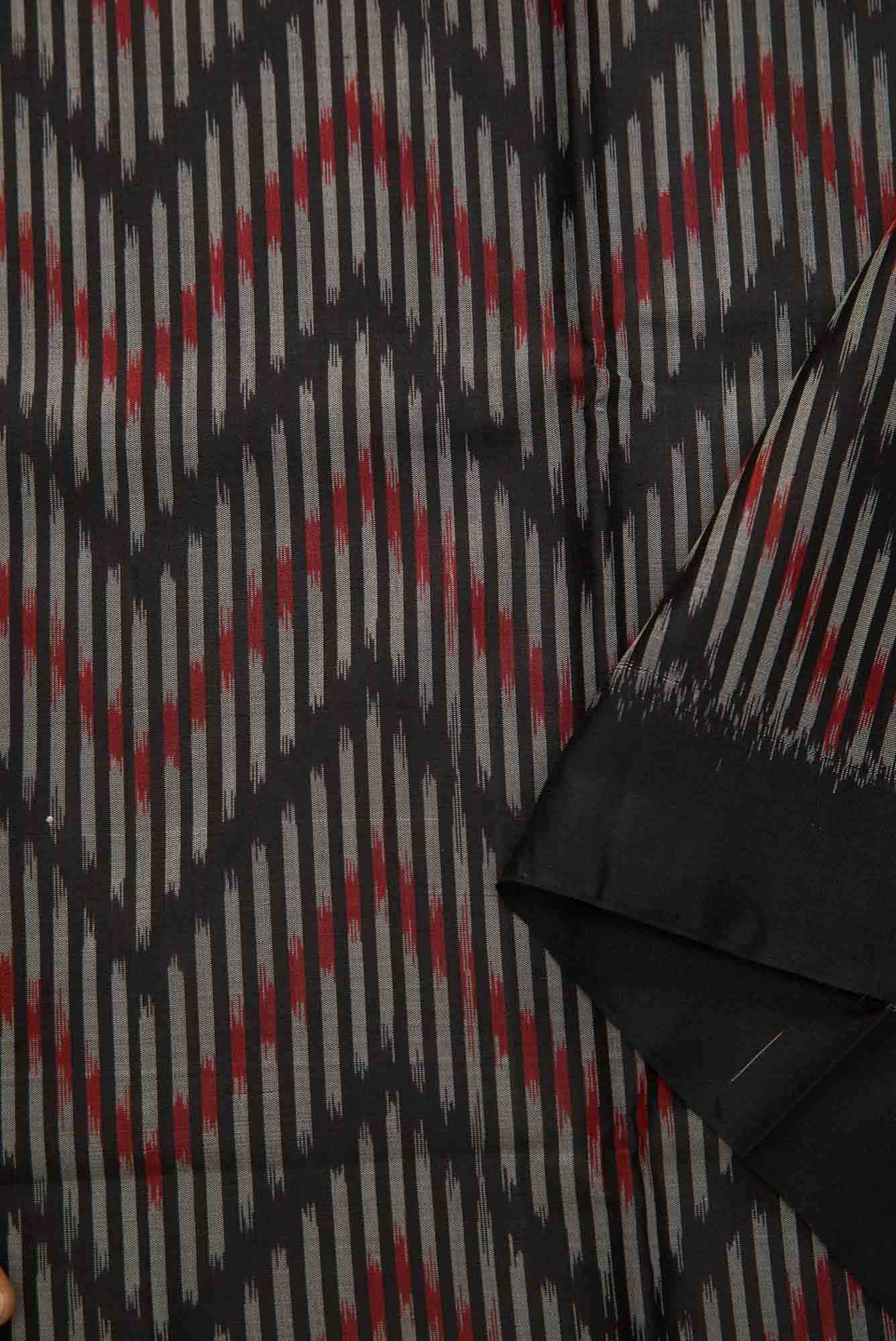 Black Double Ikat Dress Material