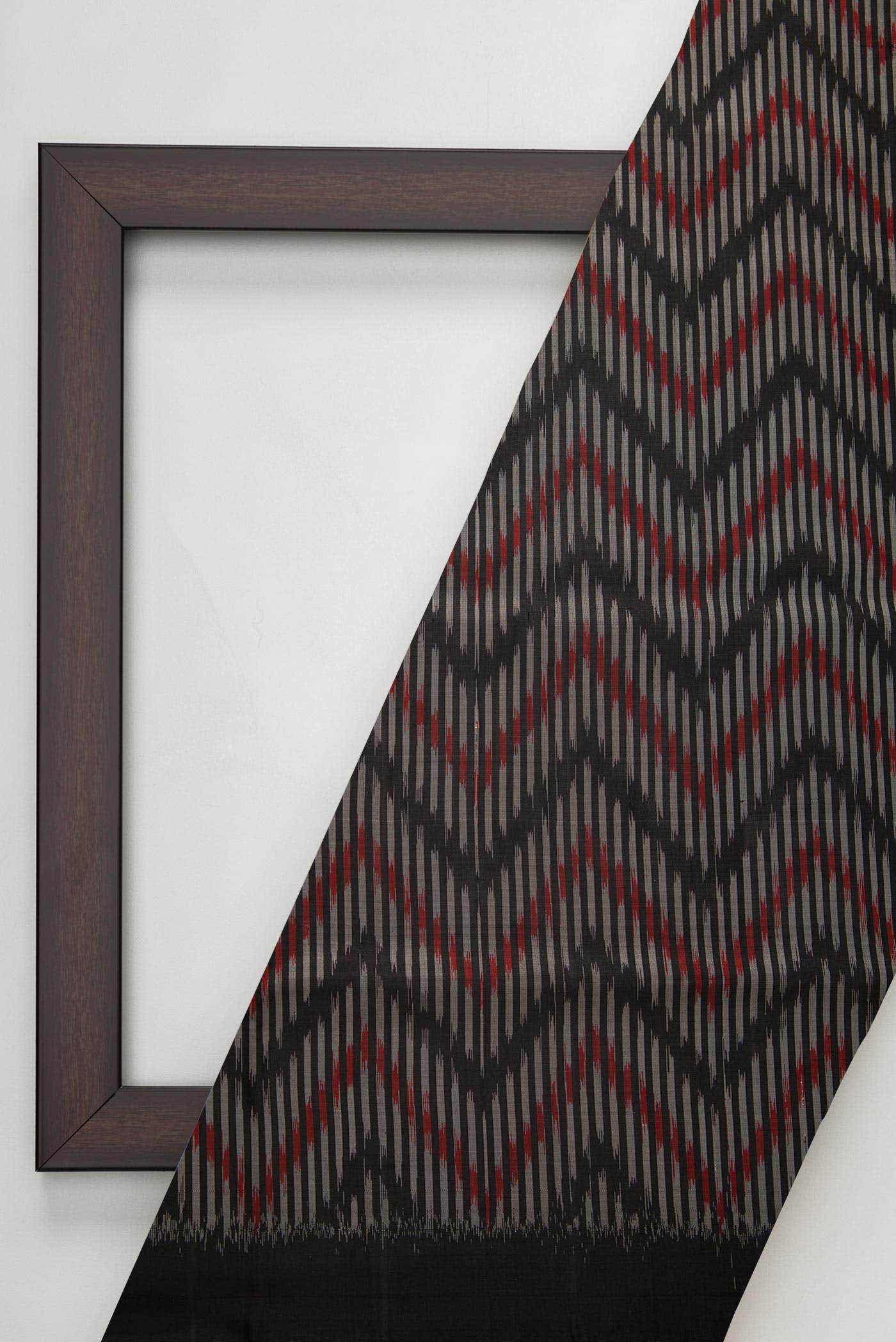 Black Double Ikat Dress Material