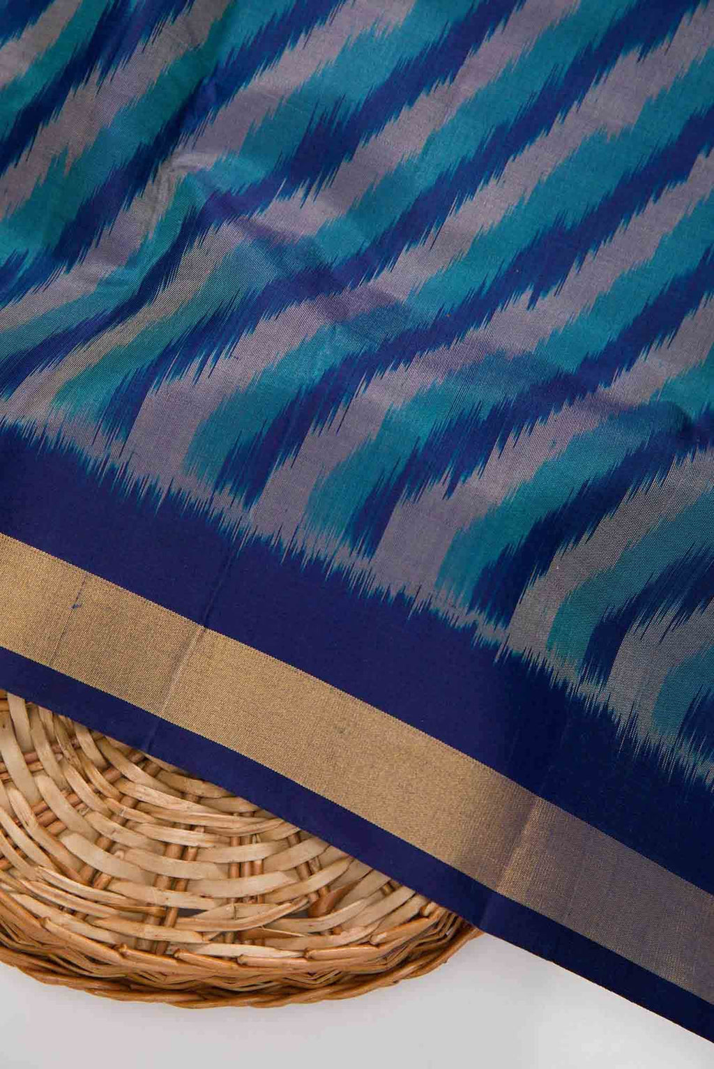 Royal Blue Double Ikat Dress Material