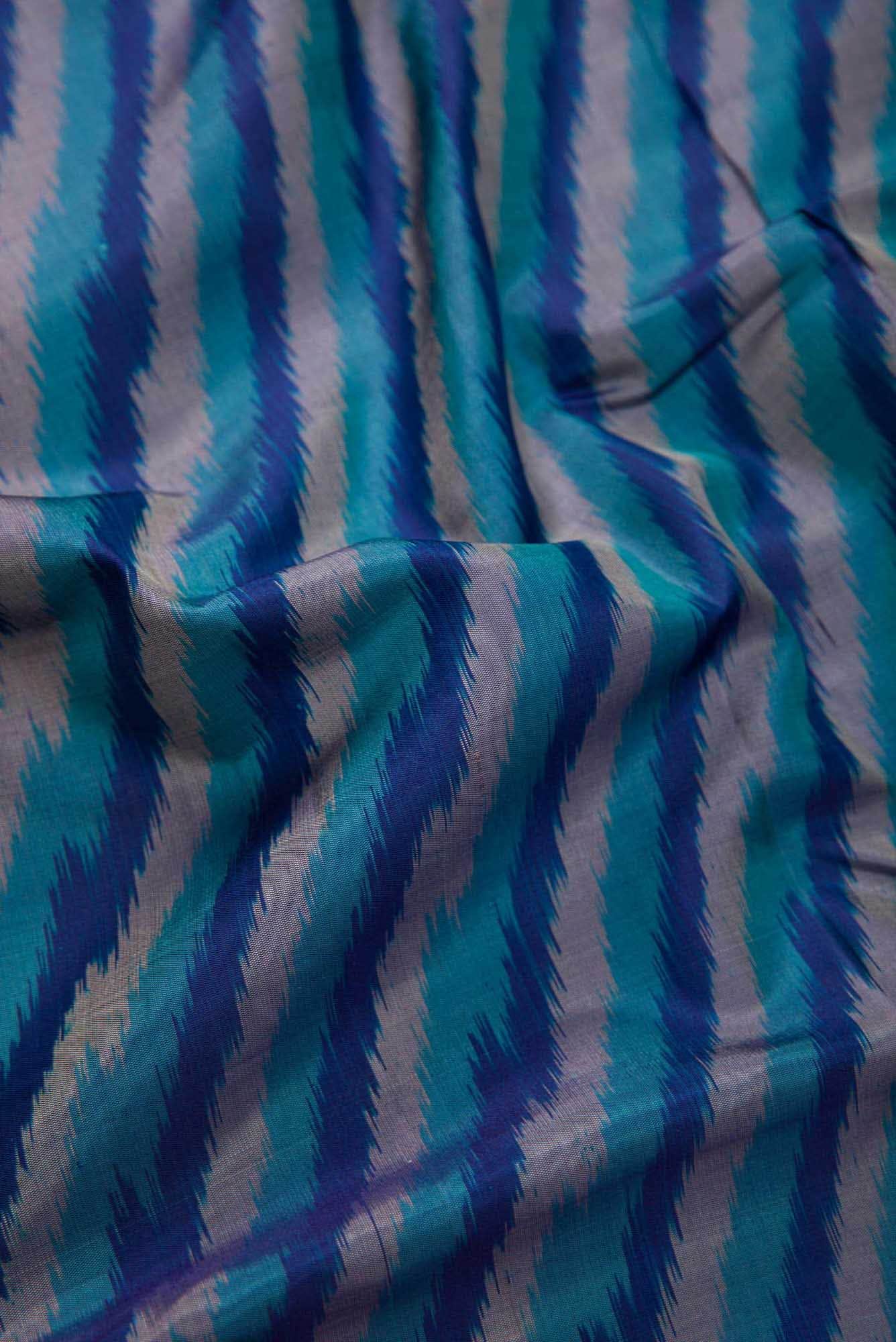 Royal Blue Double Ikat Dress Material