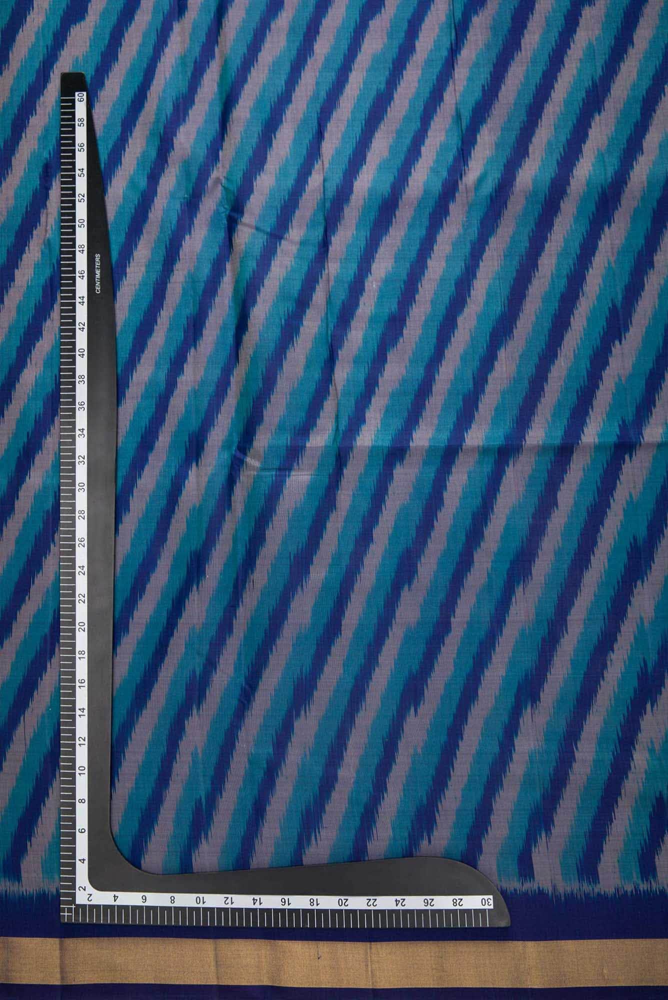 Royal Blue Double Ikat Dress Material