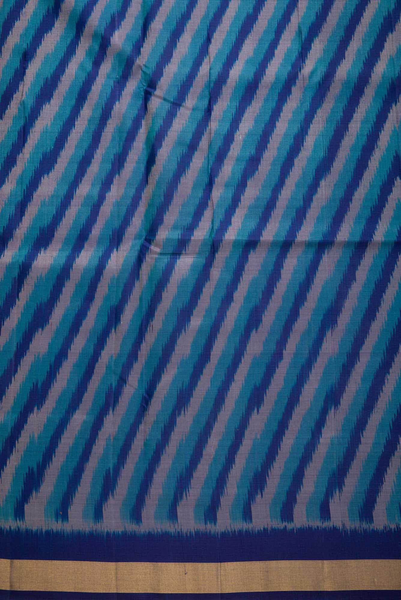 Royal Blue Double Ikat Dress Material