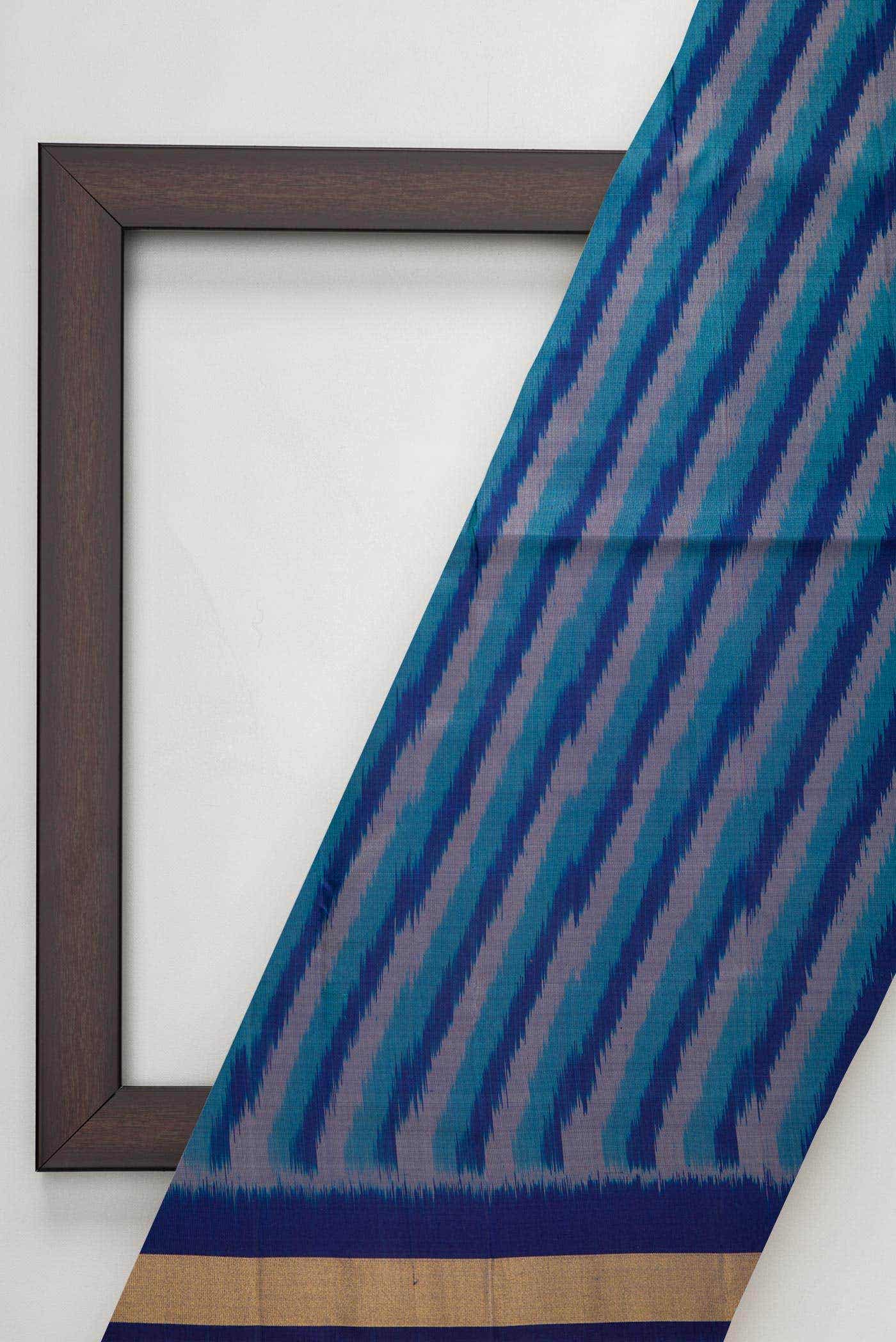 Royal Blue Double Ikat Dress Material