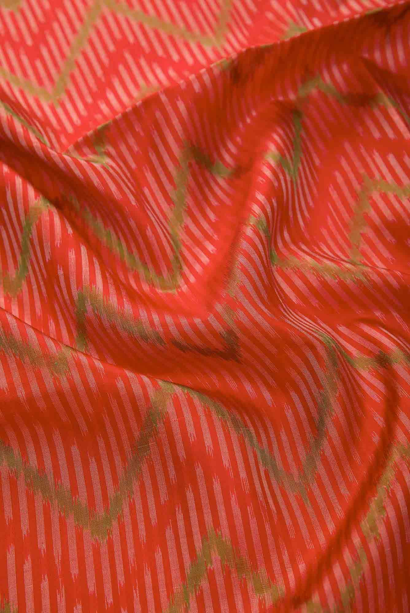 Maroon Double Ikat Dress Material