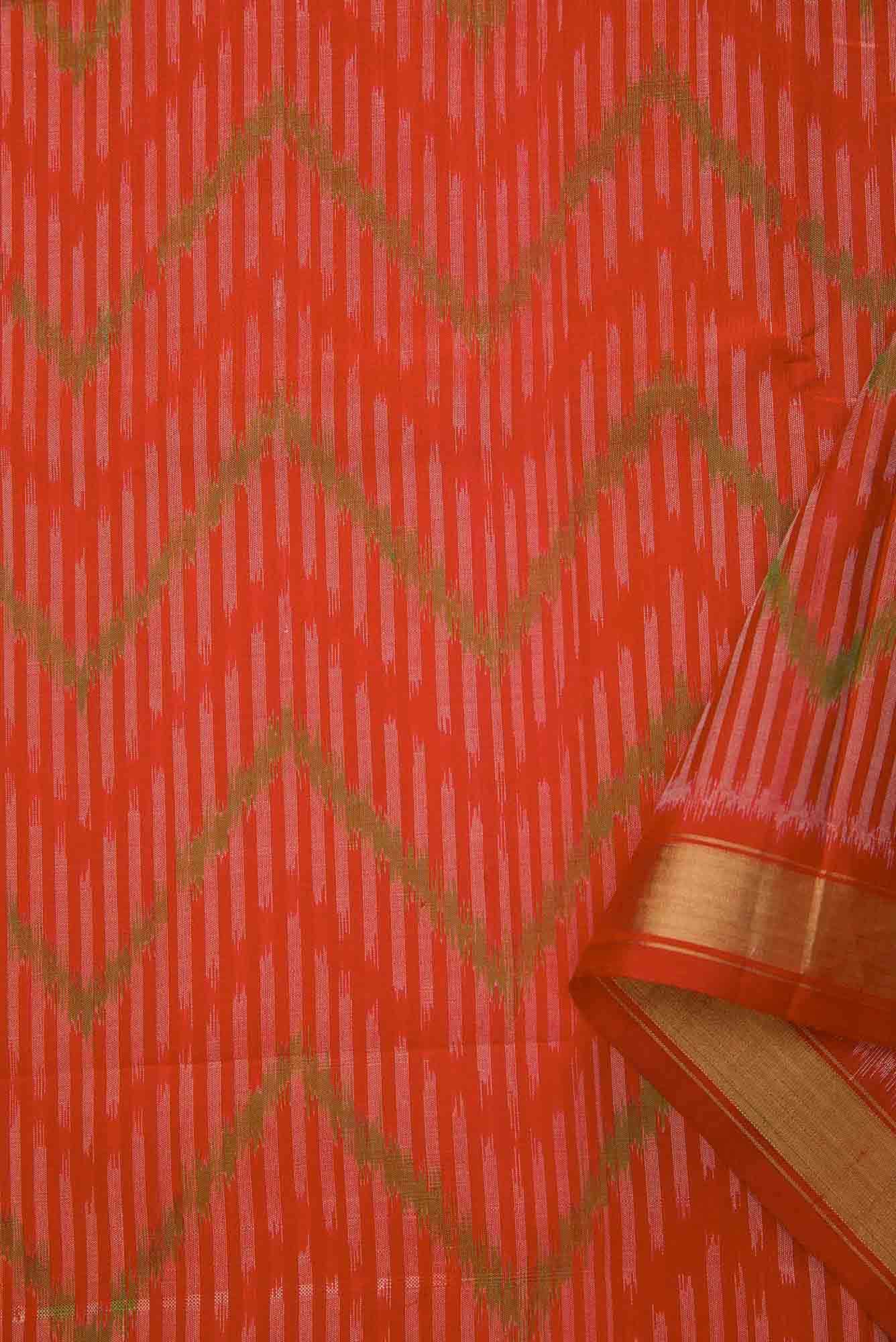 Maroon Double Ikat Dress Material