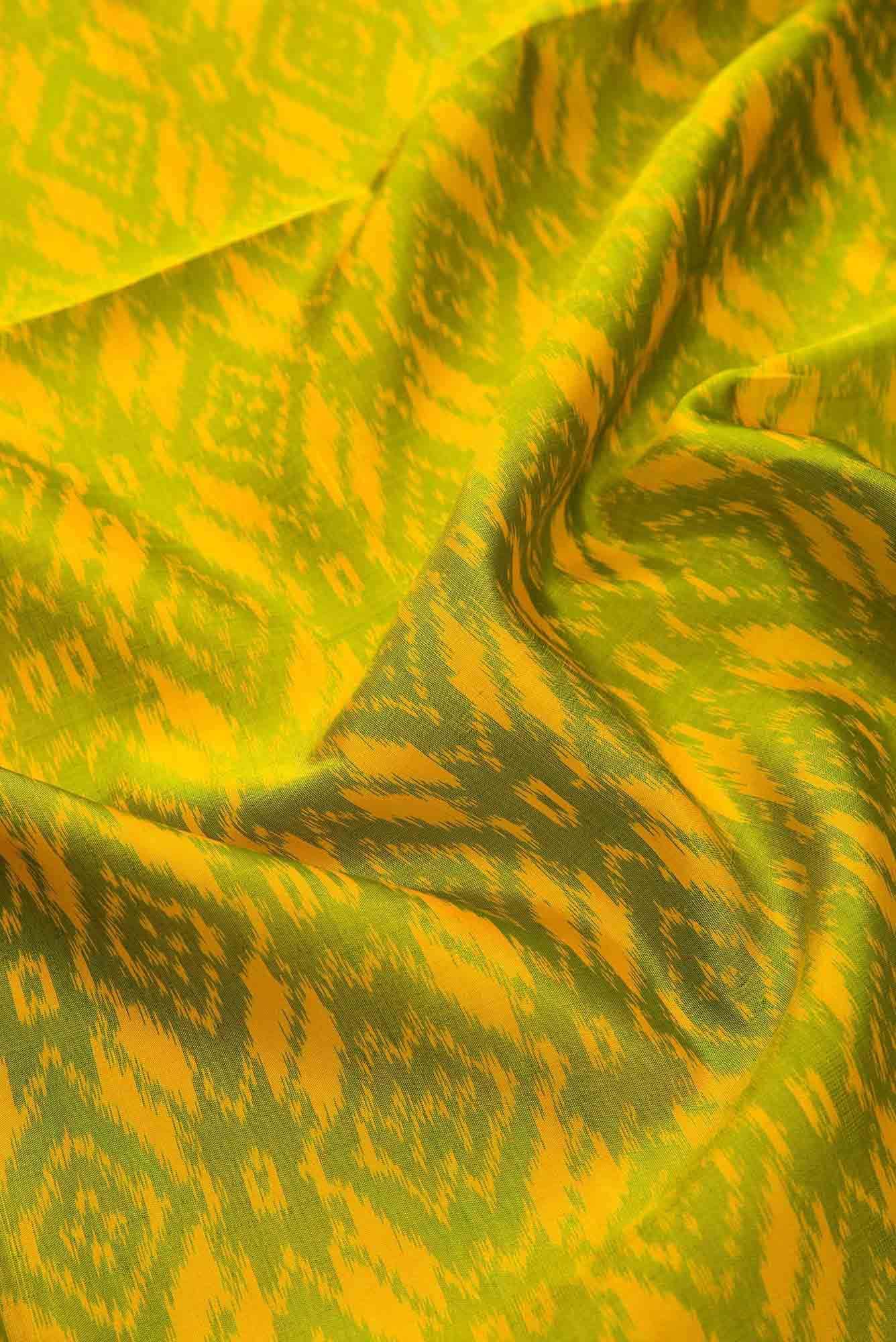 Green Double Ikat Dress Material