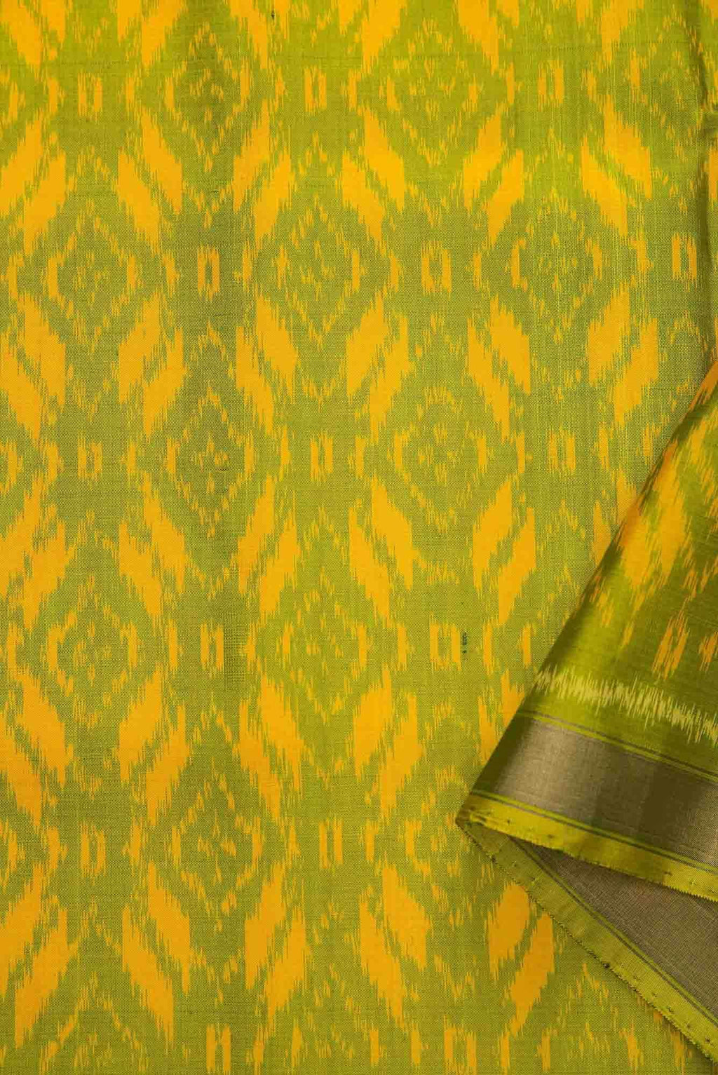 Green Double Ikat Dress Material