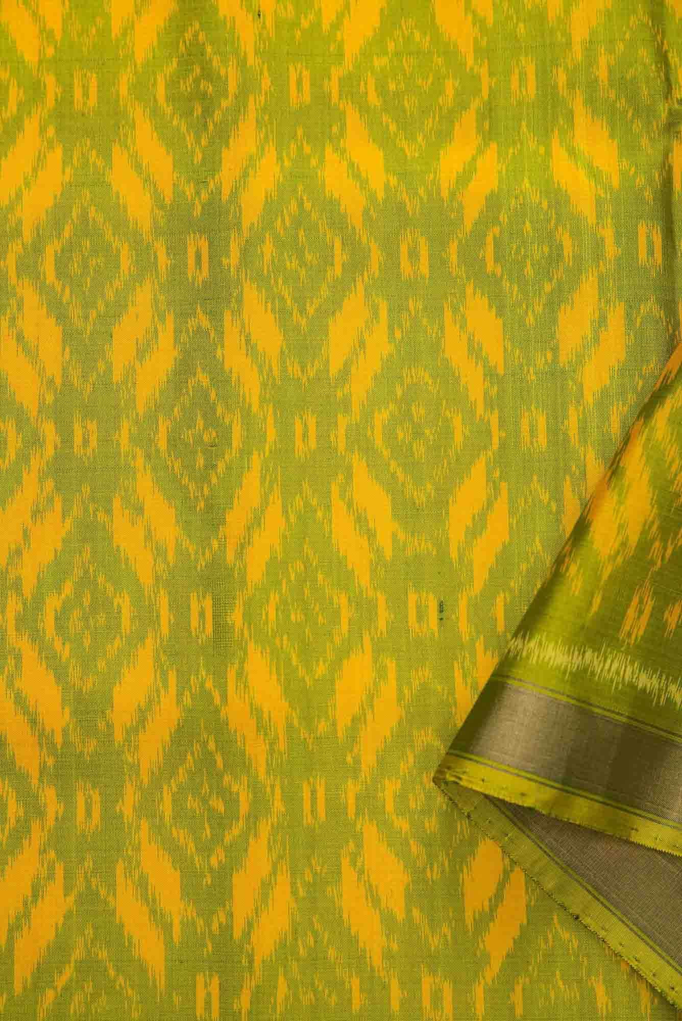 Green Double Ikat Dress Material