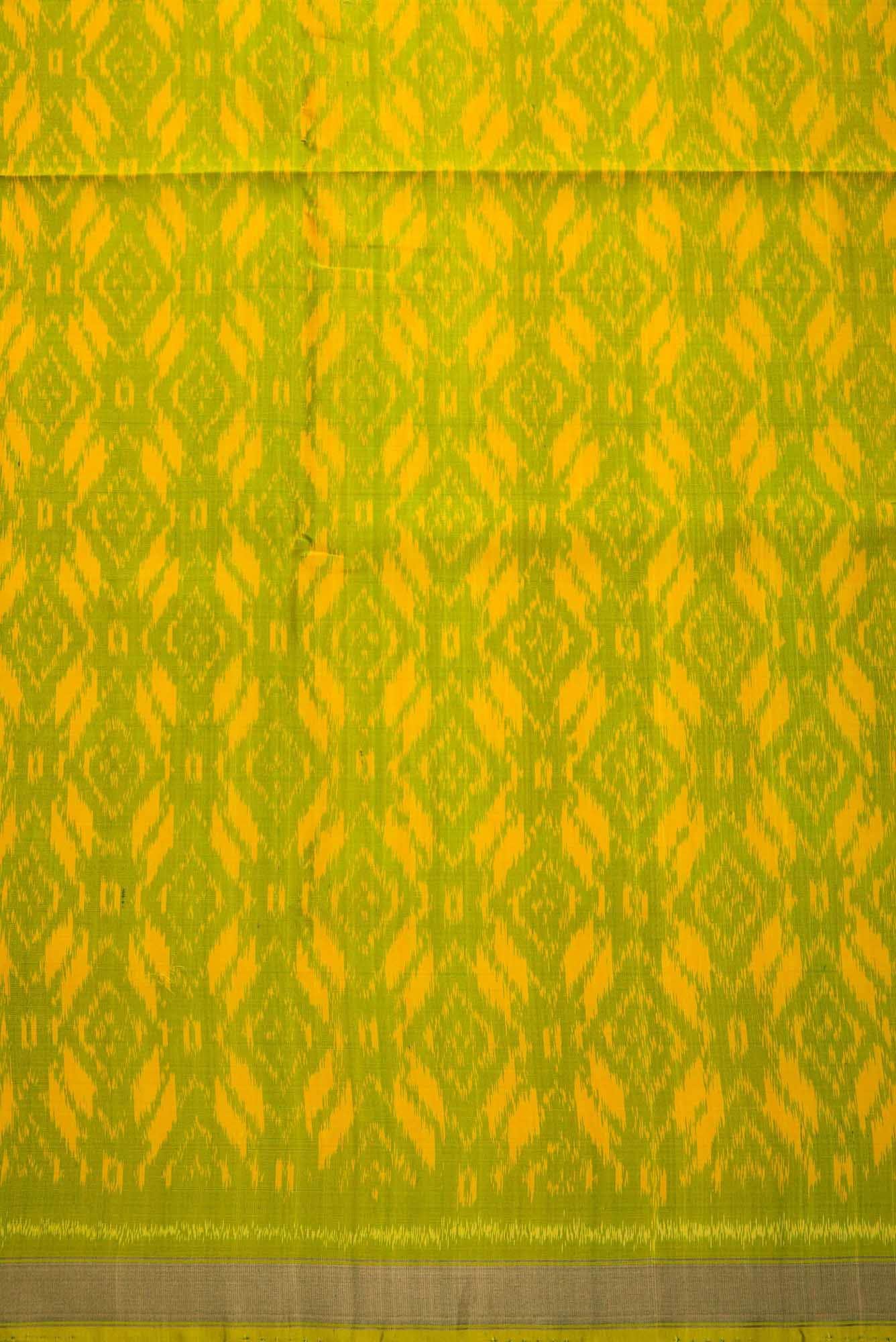 Green Double Ikat Dress Material