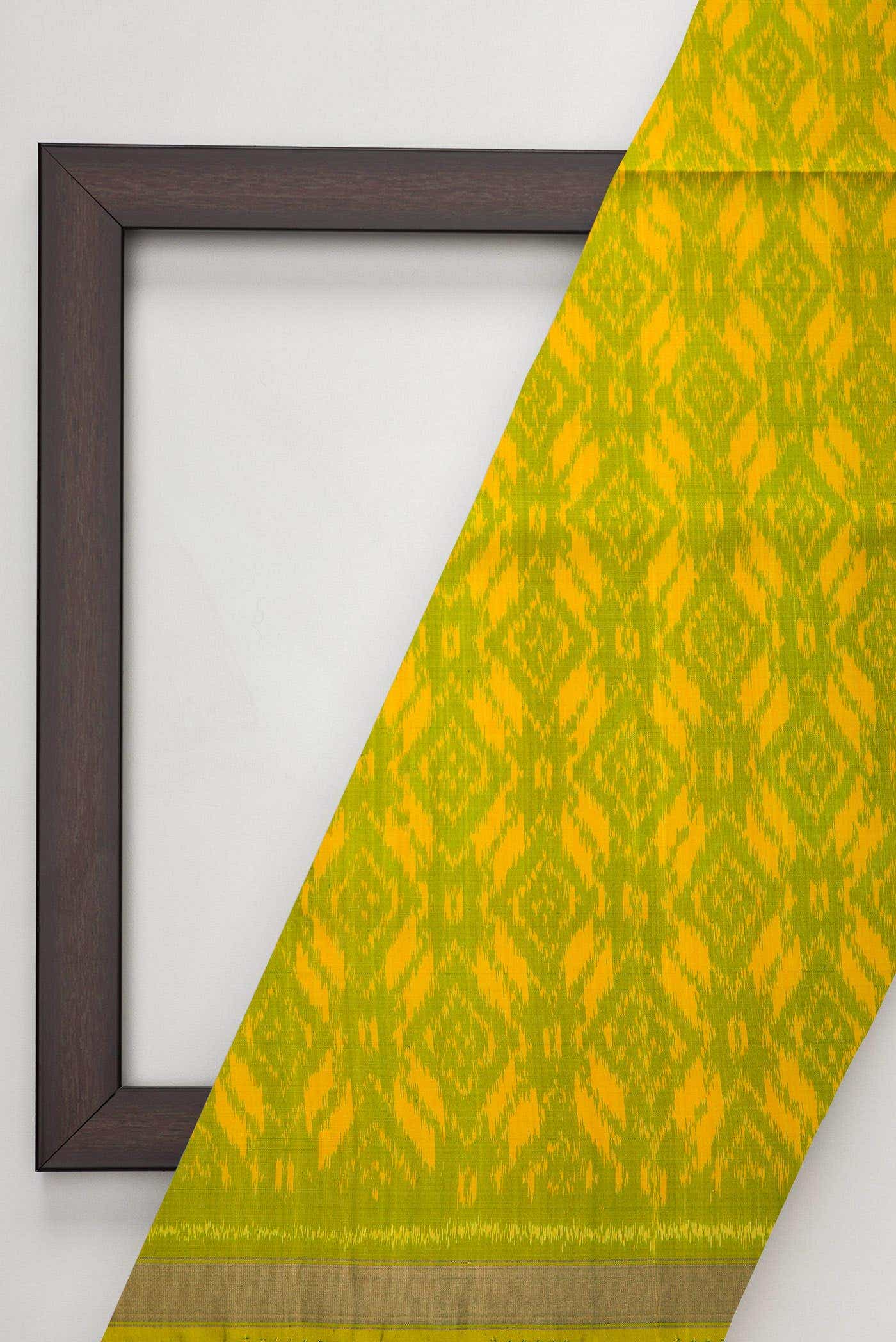 Green Double Ikat Dress Material